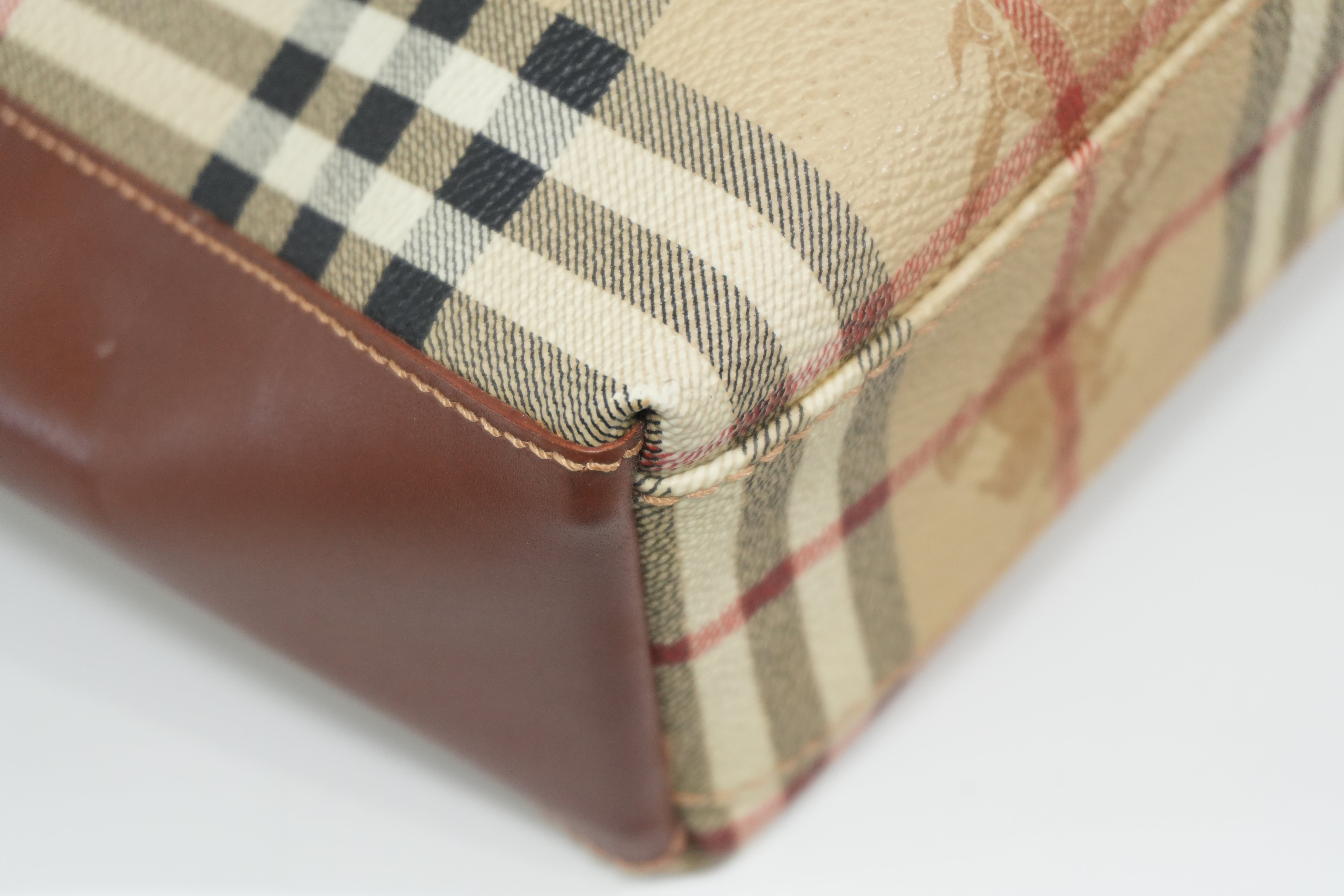 Pre-owned Burberry Nova Check Tote Bag Beige and Brown