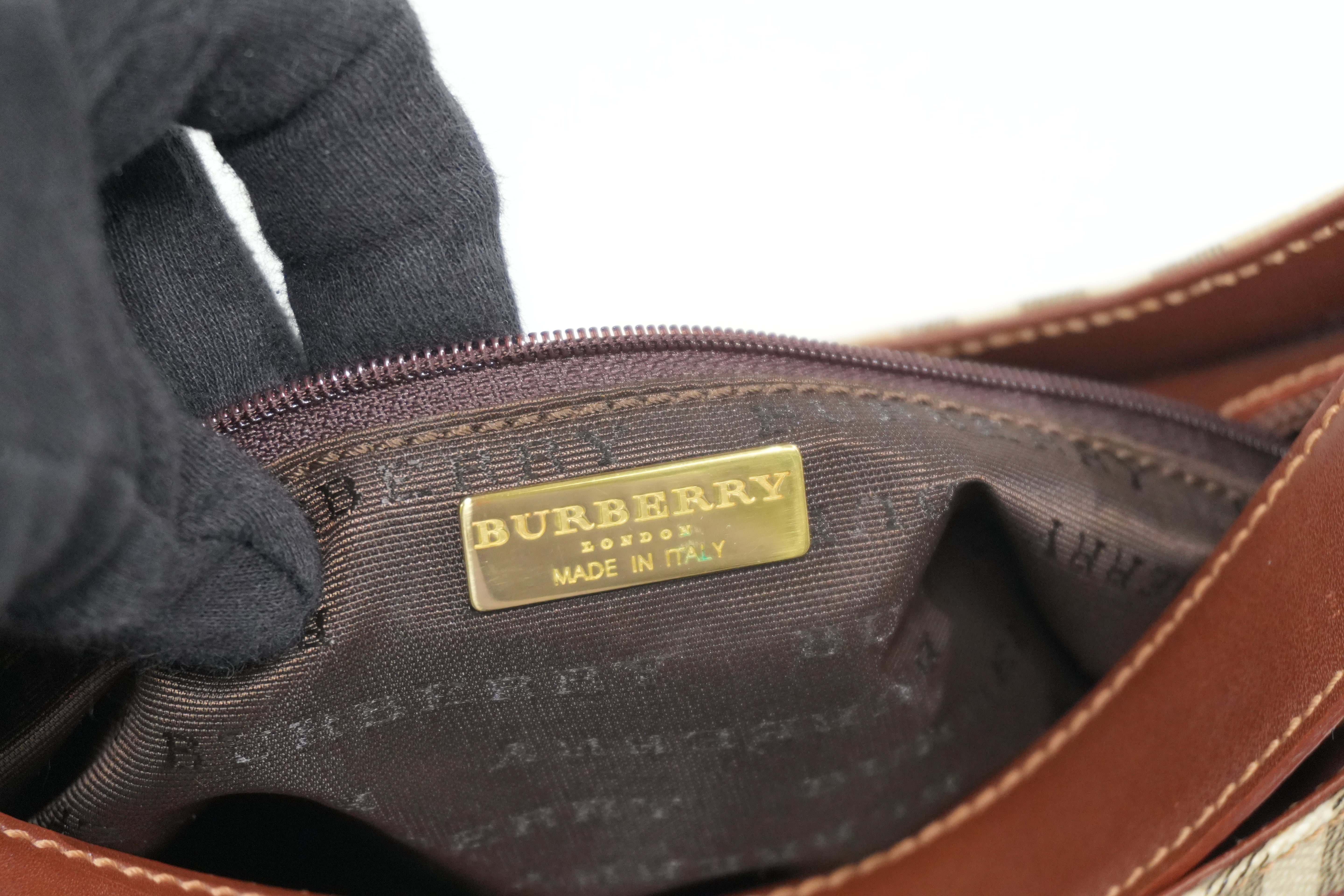 Pre-owned Burberry Nova Check Tote Bag Beige and Brown