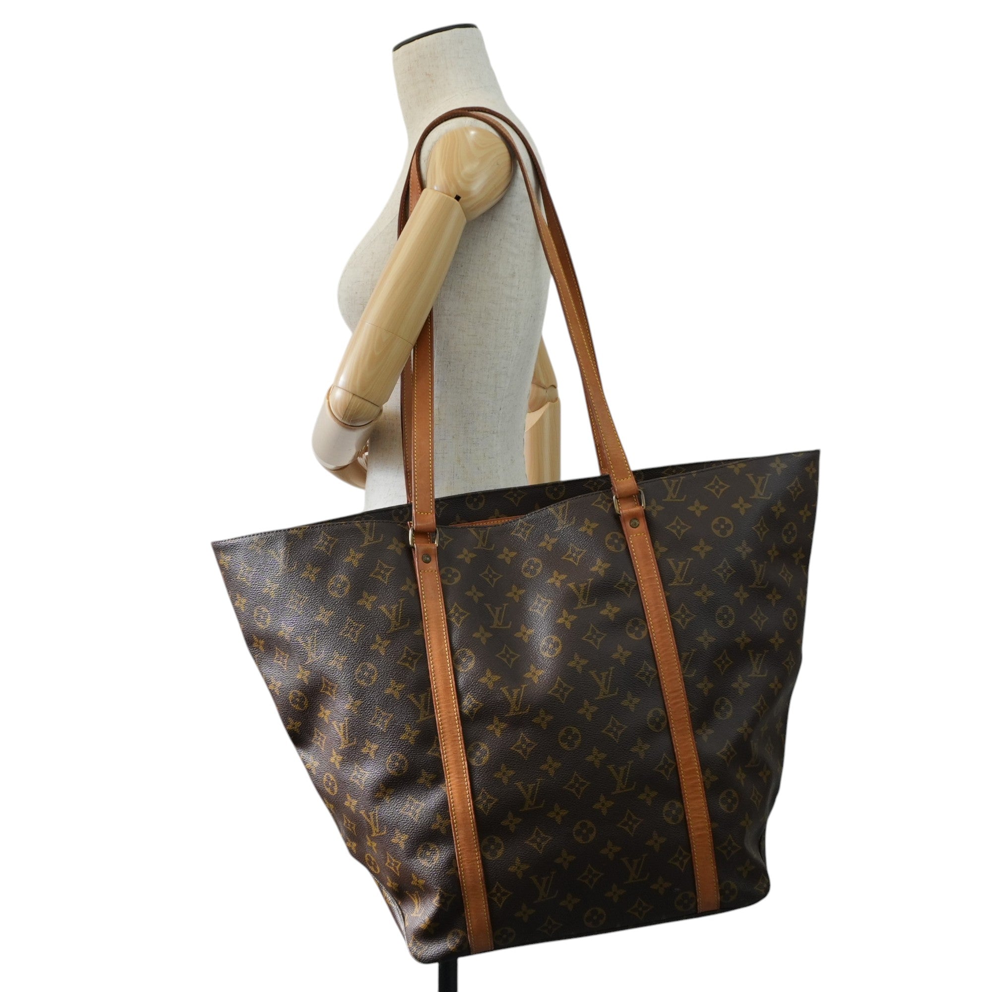 Louis Vuitton Monogram Sac Shopping GM Shoulder Tote Bag Used