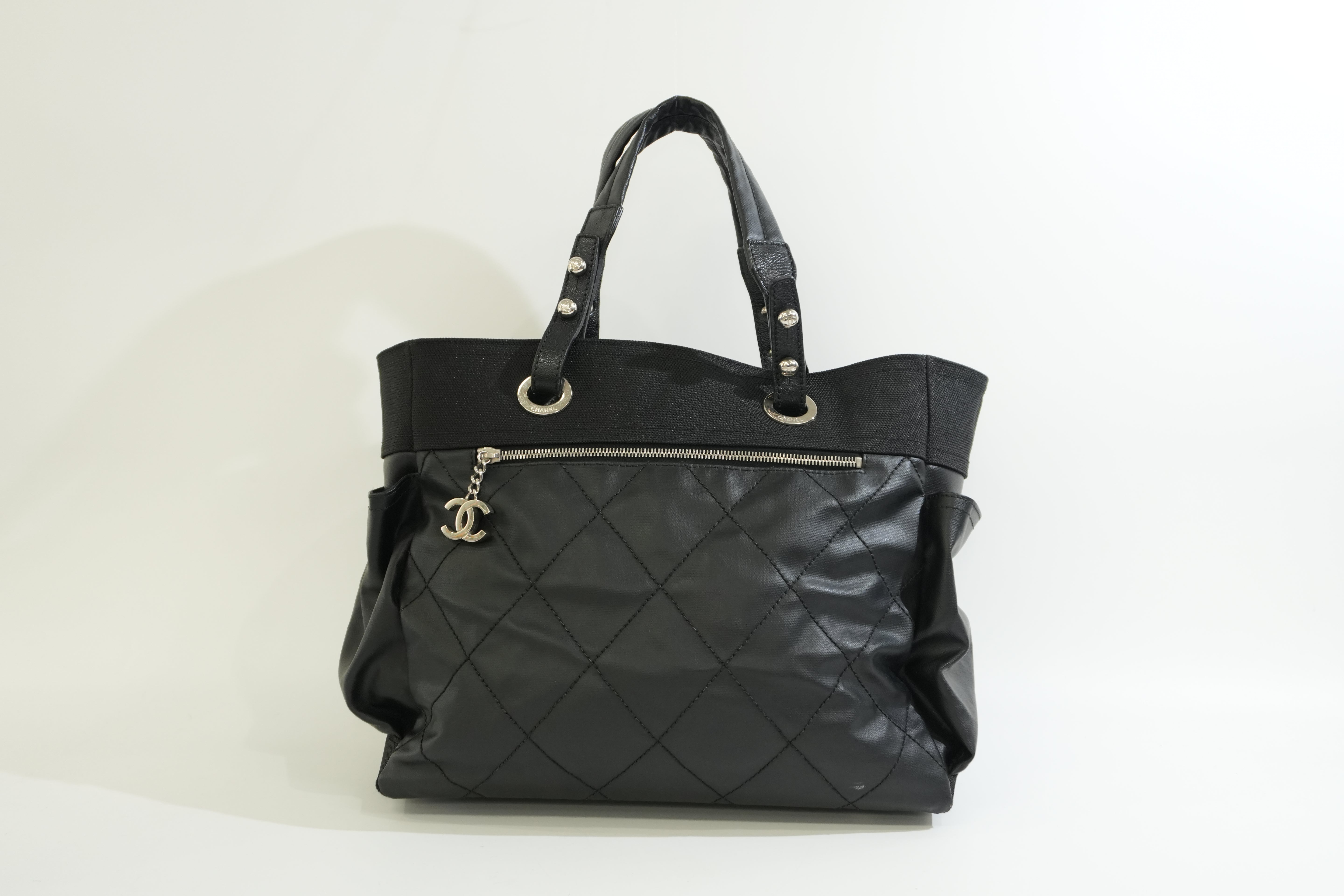 Pre-owned Chanel Paris Biarritz Tote Bag Black