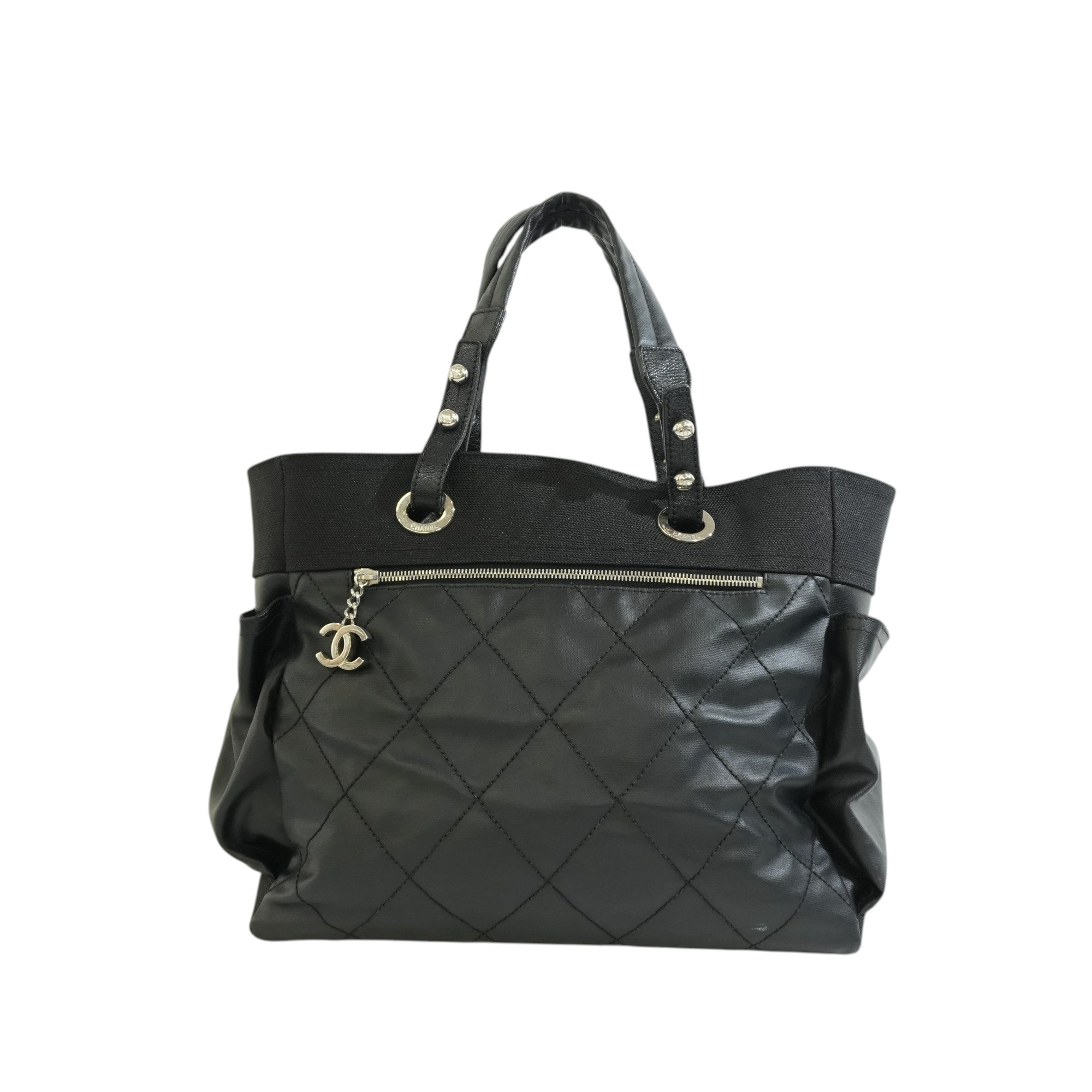 Pre-owned Chanel Paris Biarritz Tote Bag Black