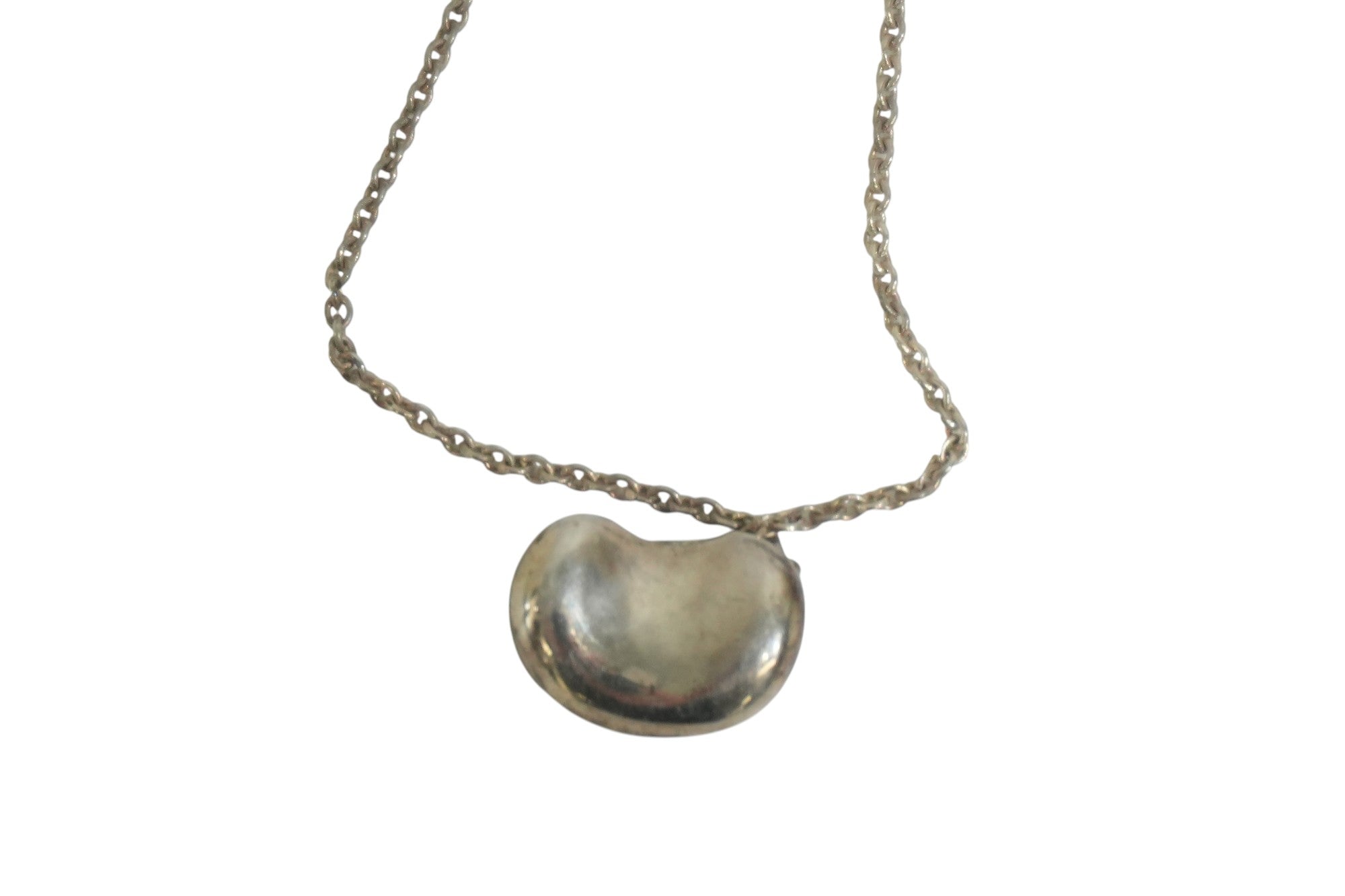 Pre-owned Tiffany & Co. Elsa Peretti Bean Necklace Silver