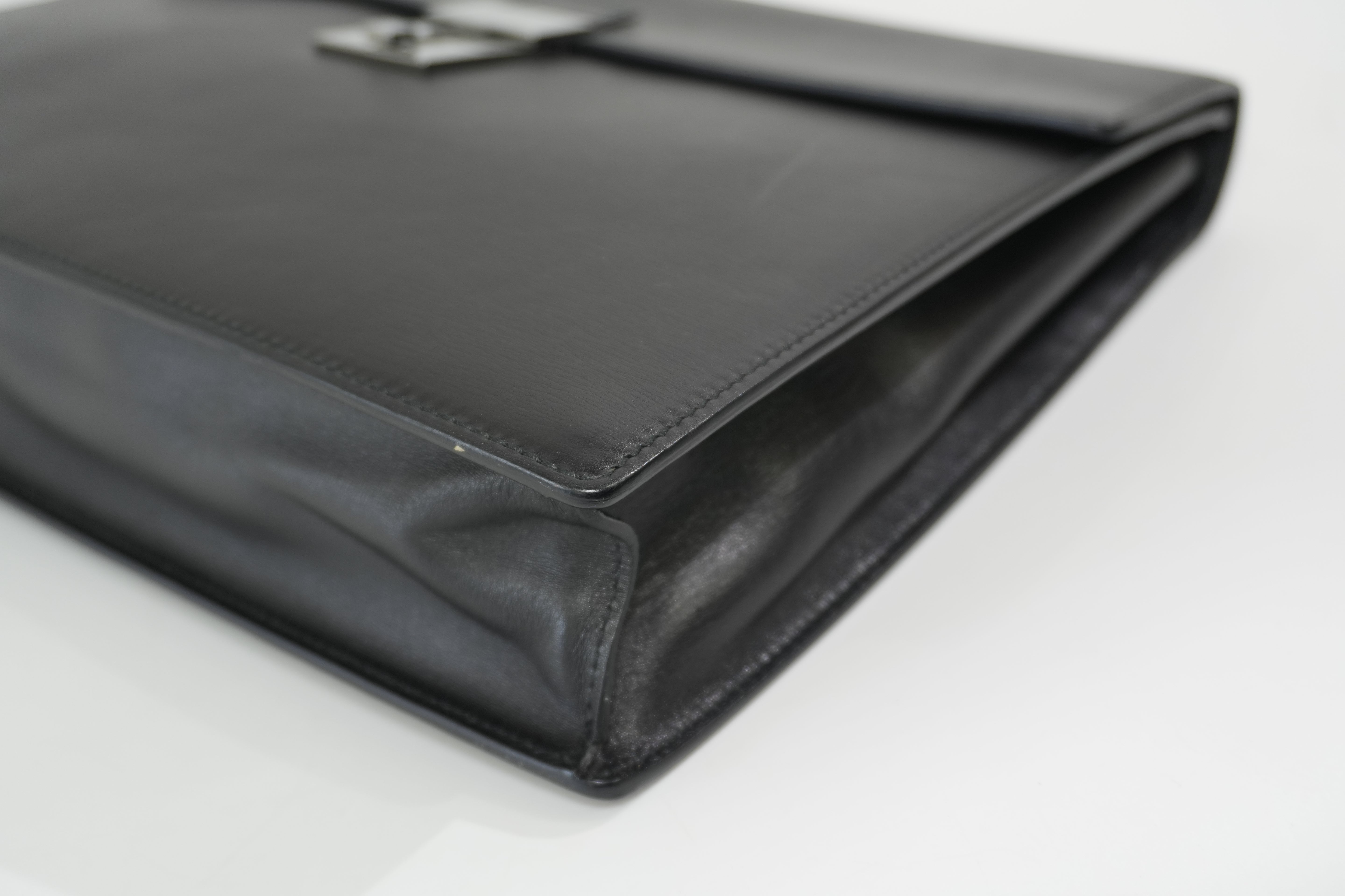 Pre-owned Gucci Combination Lock Briefcase Black