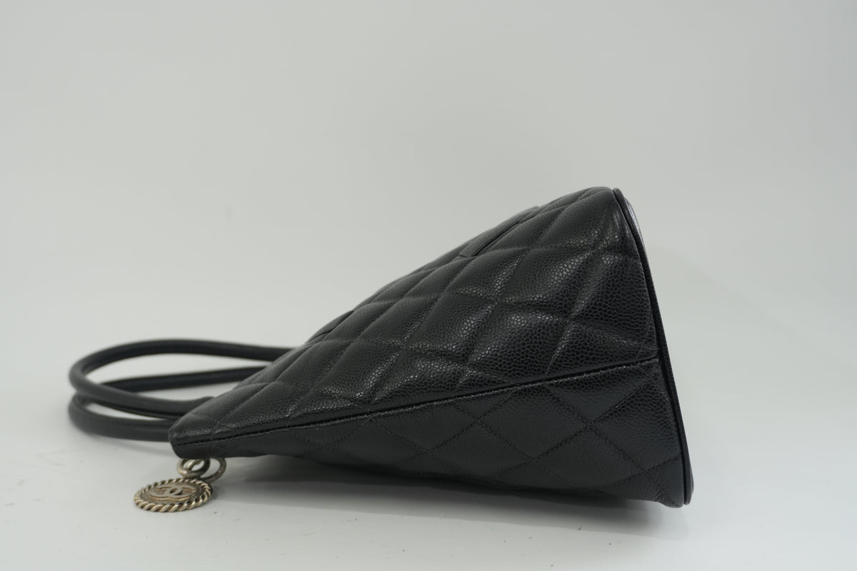 Pre-Owned Chanel Caviar Skin Medallion Tote Bag Black