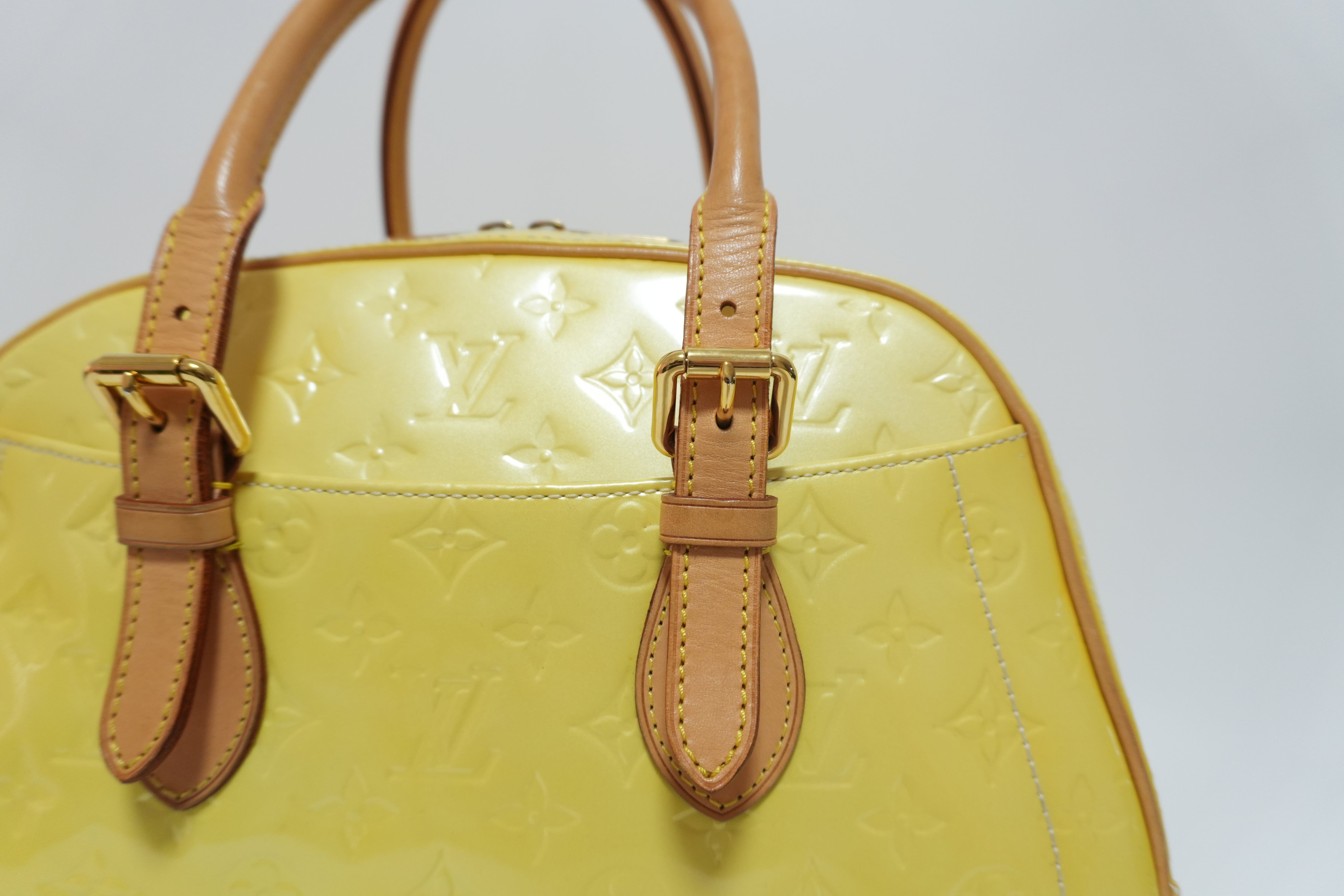 Louis Vuitton Vernis Summit Drive Handbag Yellow Used