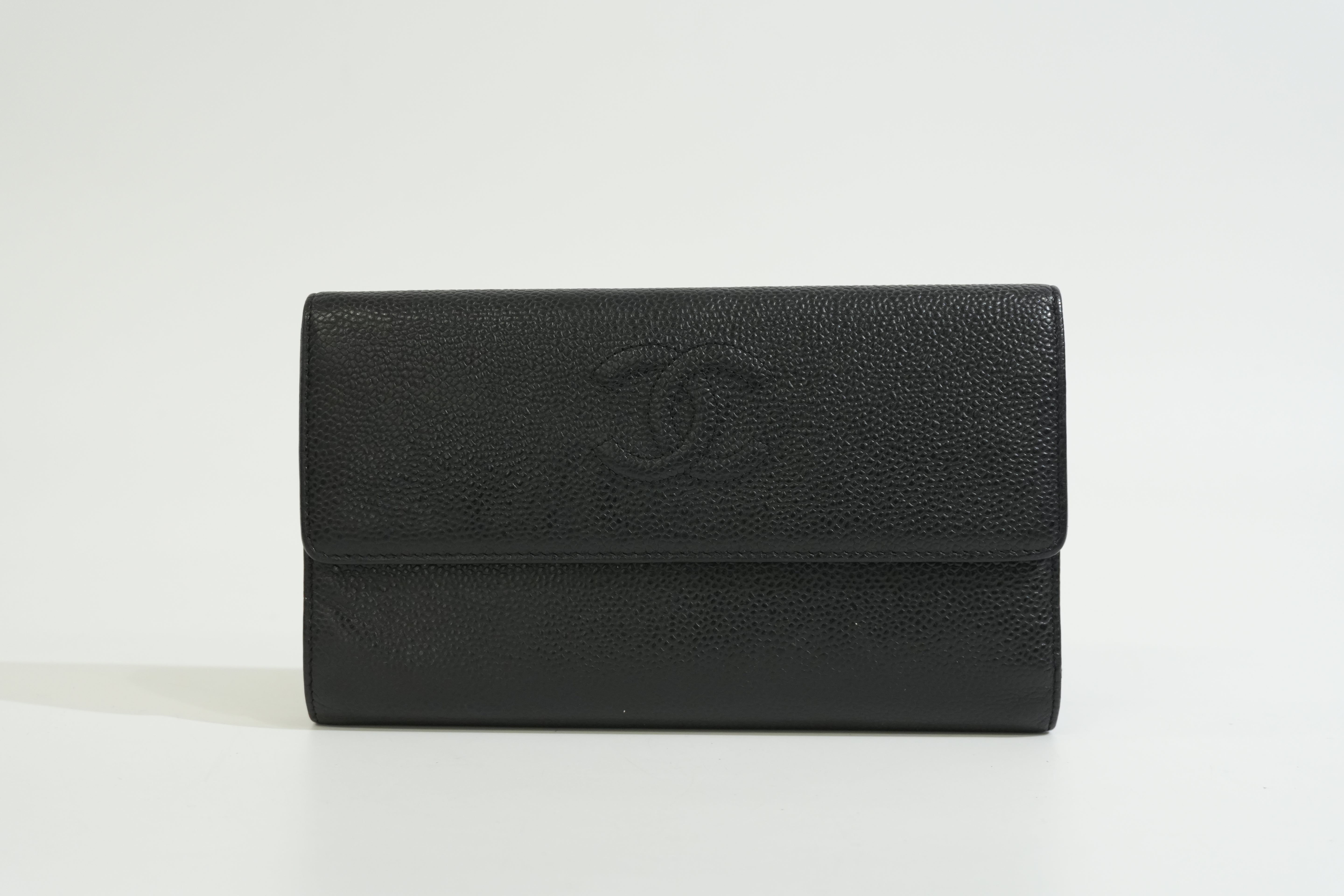Pre-owned Chanel Caviar Skin Organizer Black