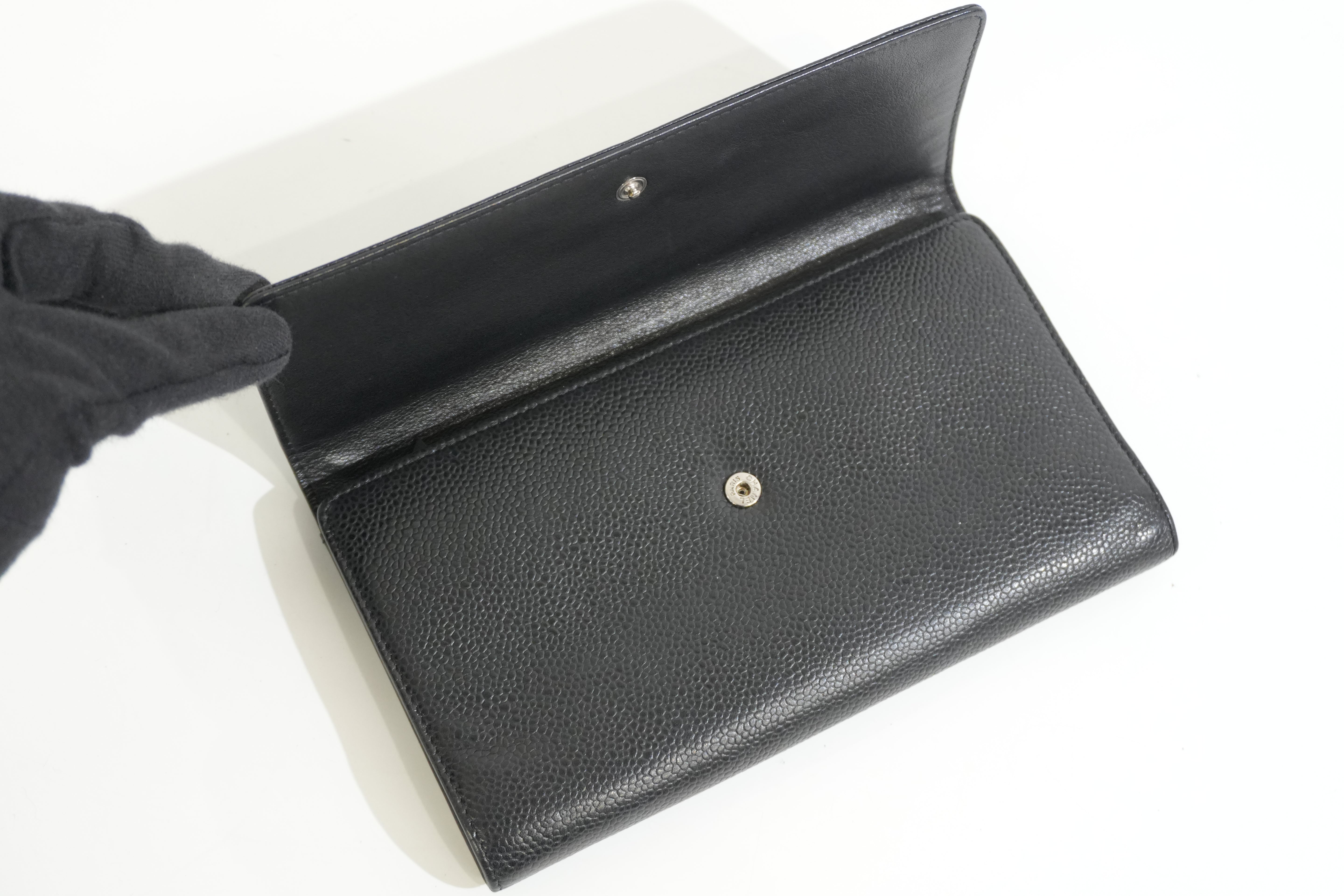 Pre-owned Chanel Caviar Skin Organizer Black