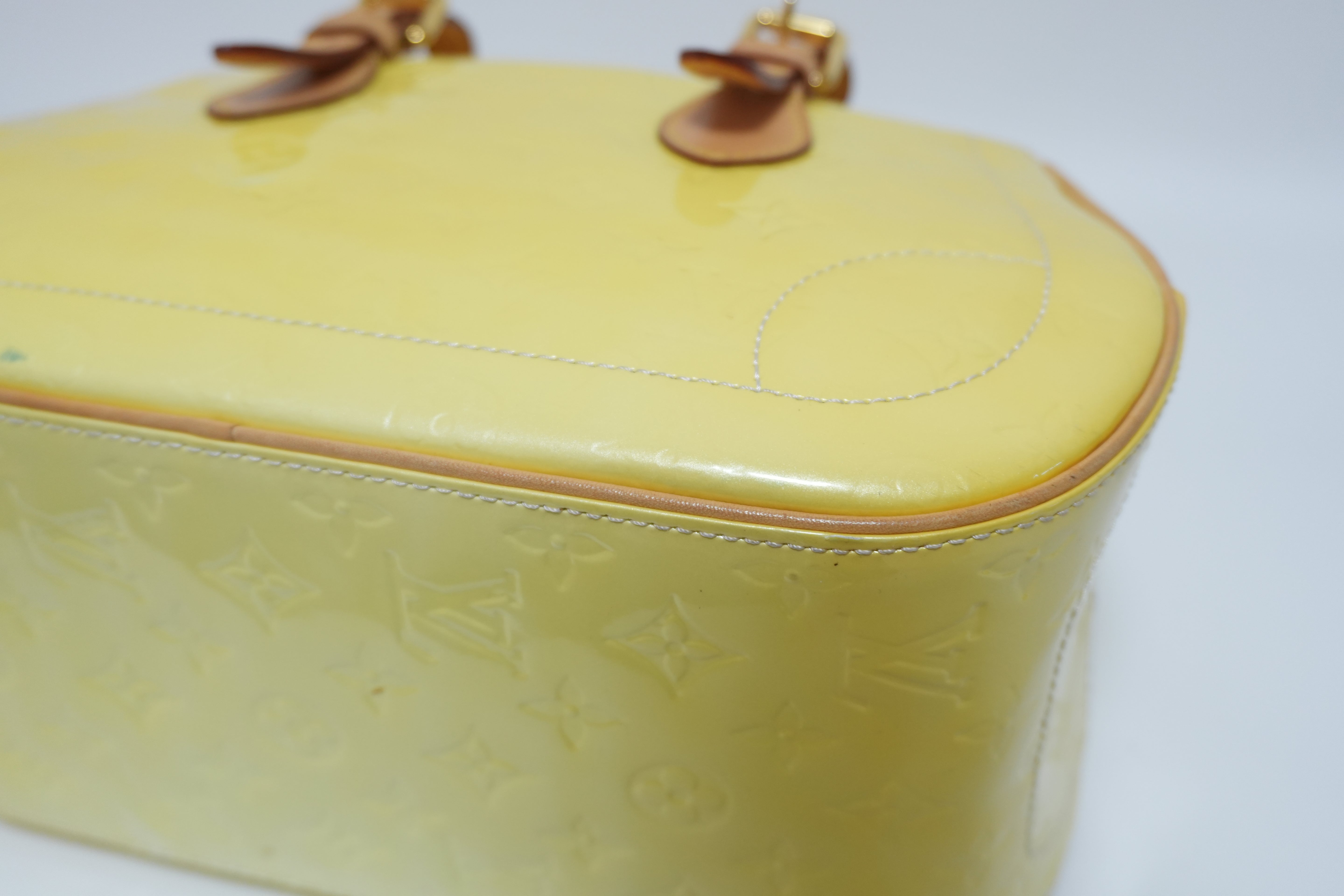 Louis Vuitton Vernis Summit Drive Handbag Yellow Used