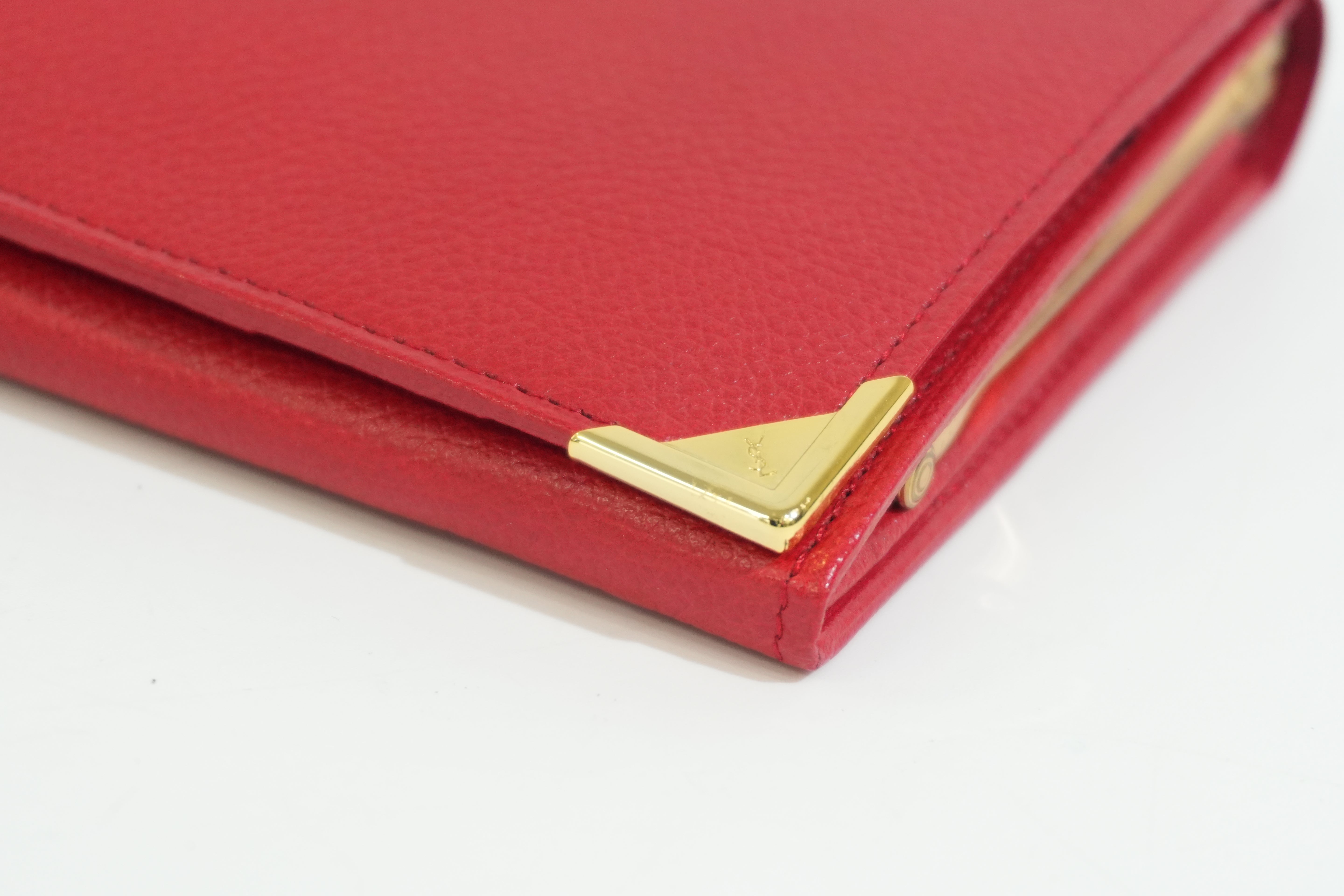 Pre-owned Saint Laurent Long Wallet Red