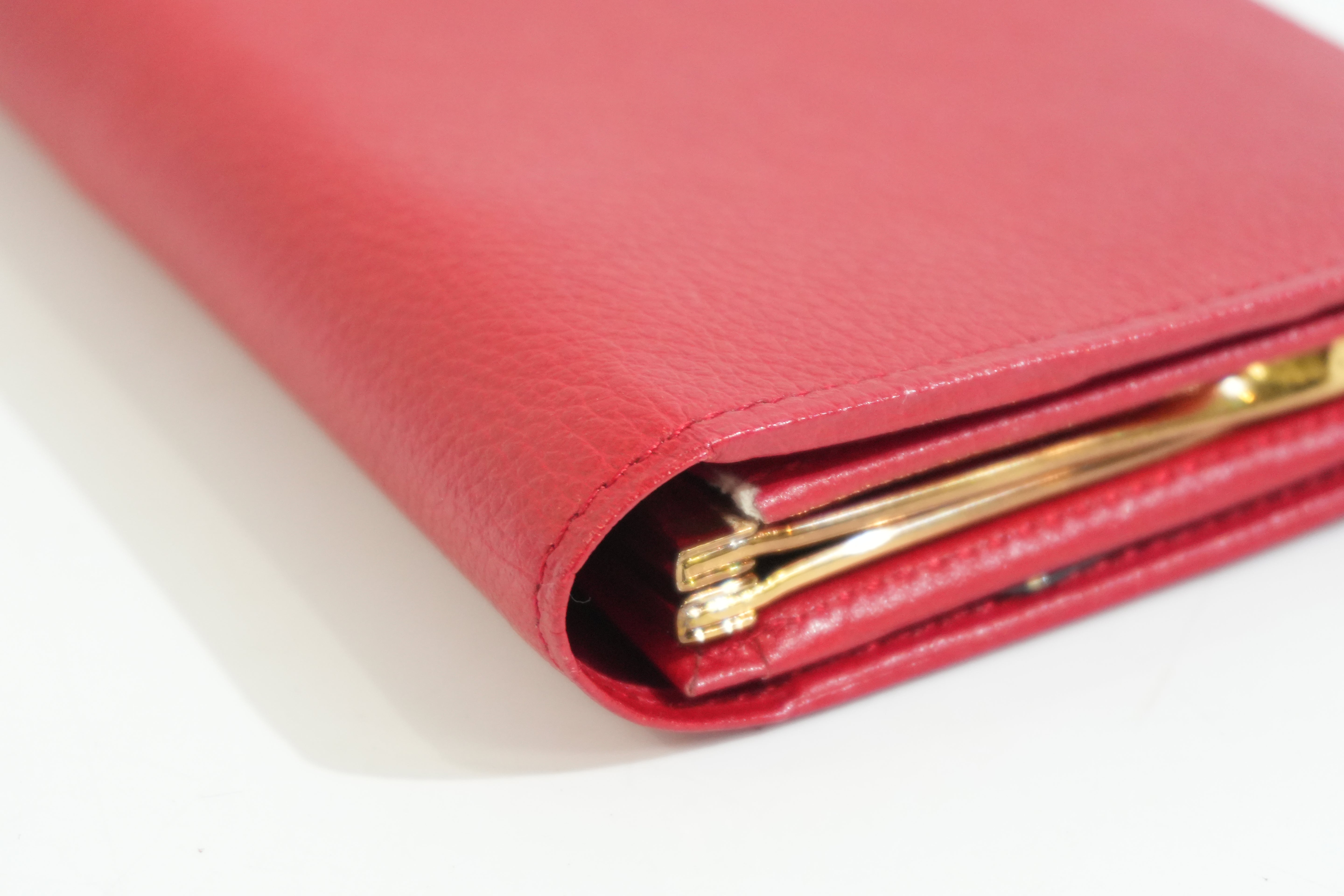 Pre-owned Saint Laurent Long Wallet Red