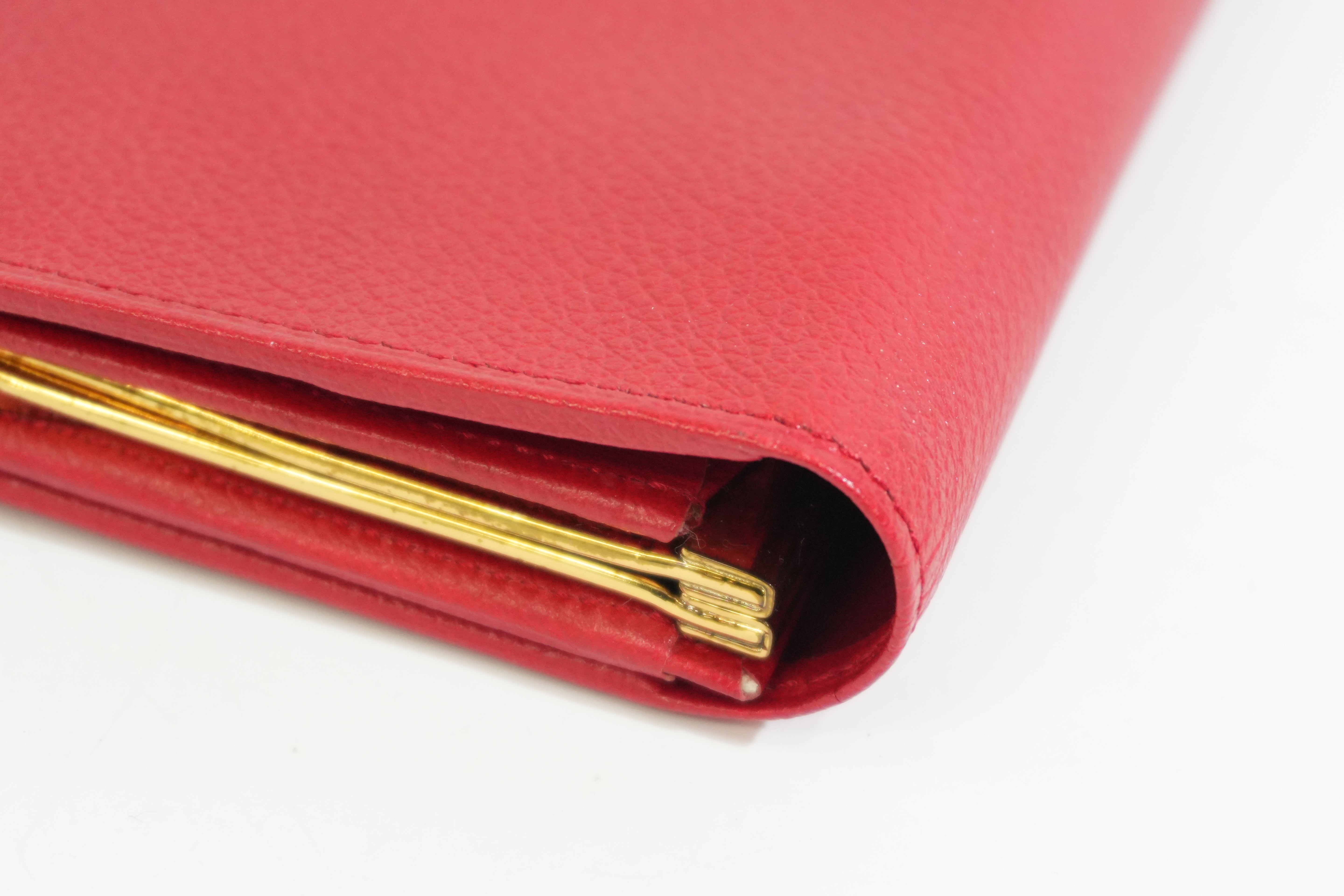 Pre-owned Saint Laurent Long Wallet Red