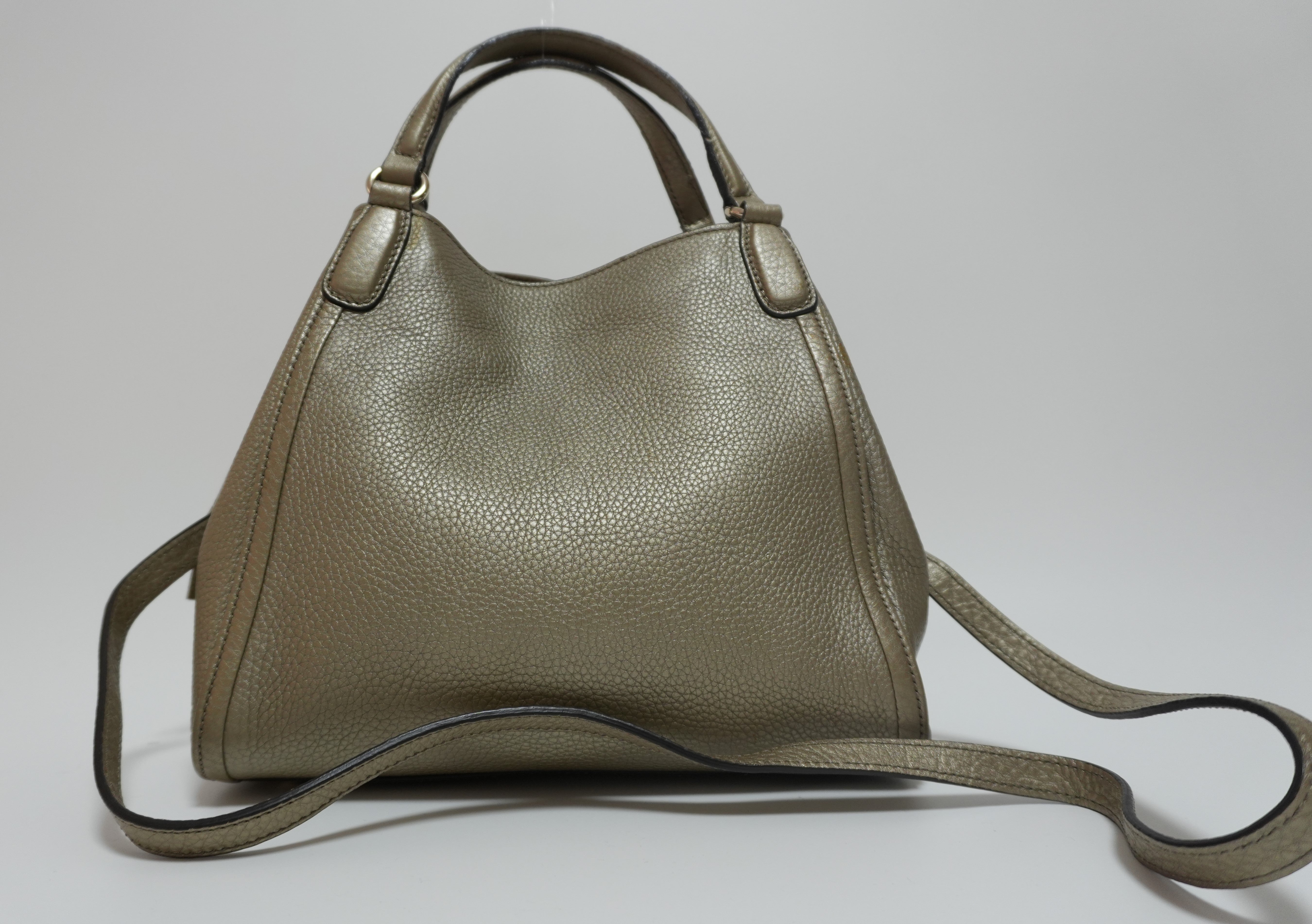 グッチ ソーホー メタリック 2way ショルダーバッグ シルバー 中古