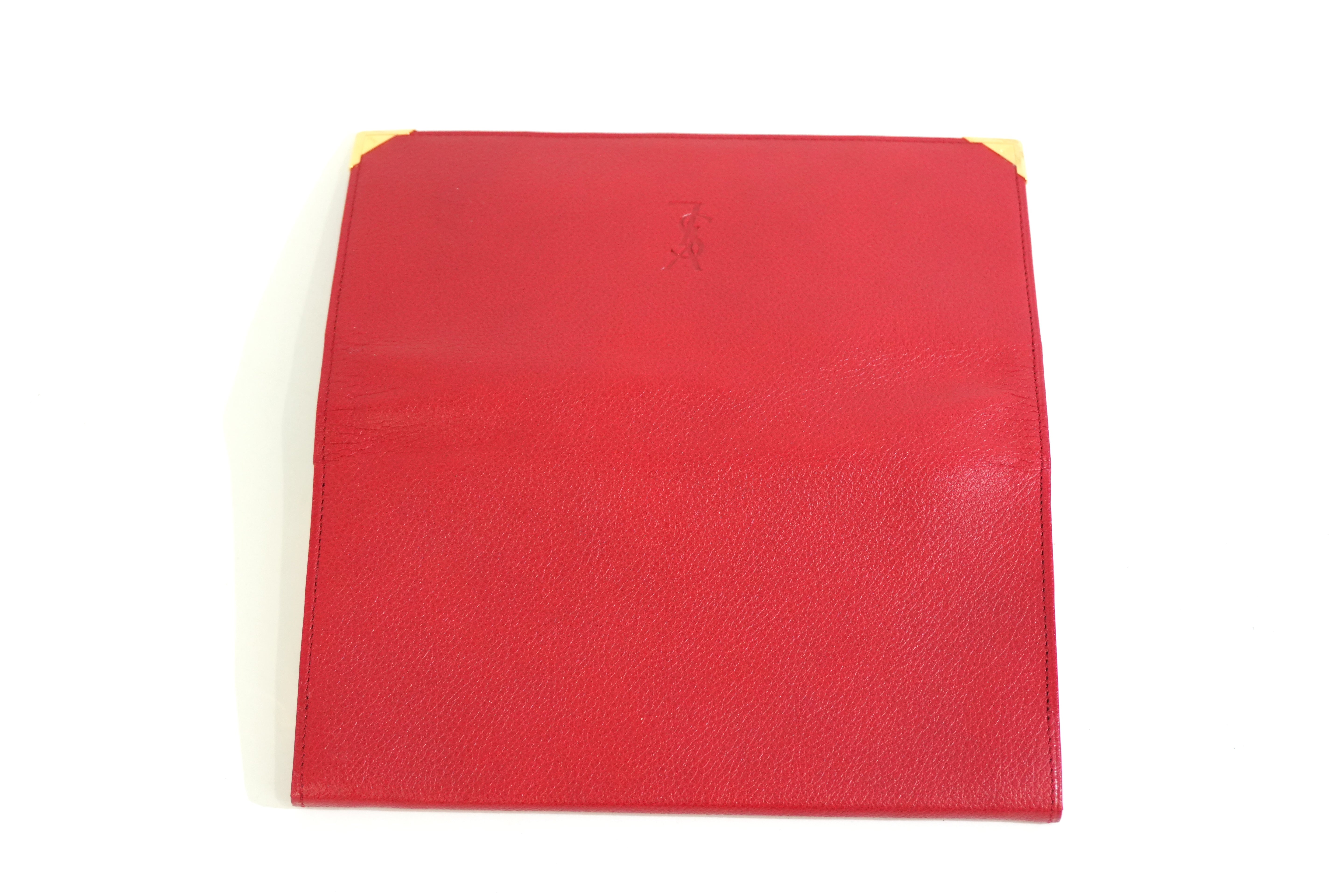 Pre-owned Saint Laurent Long Wallet Red