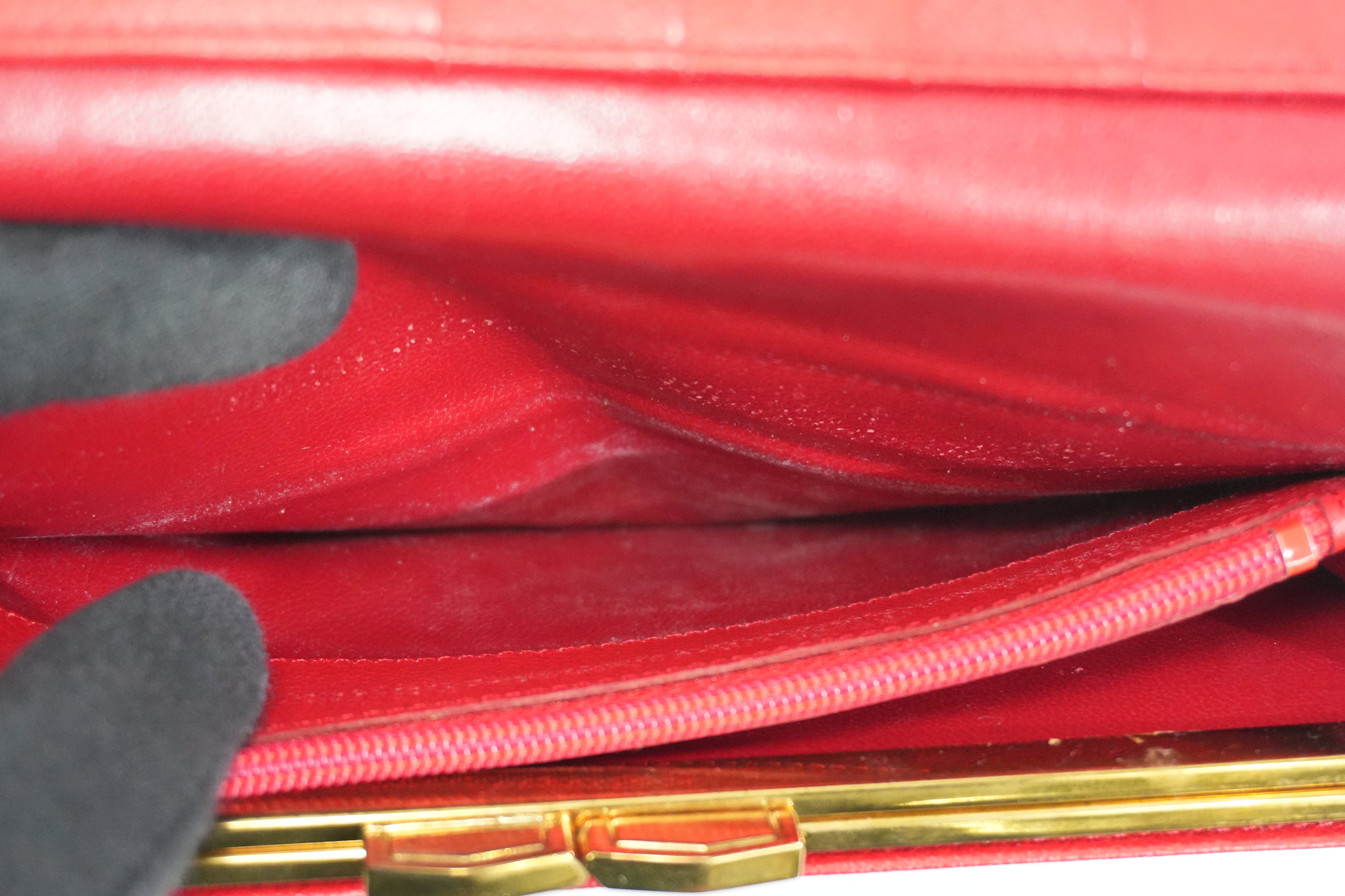 Pre-owned Saint Laurent Long Wallet Red