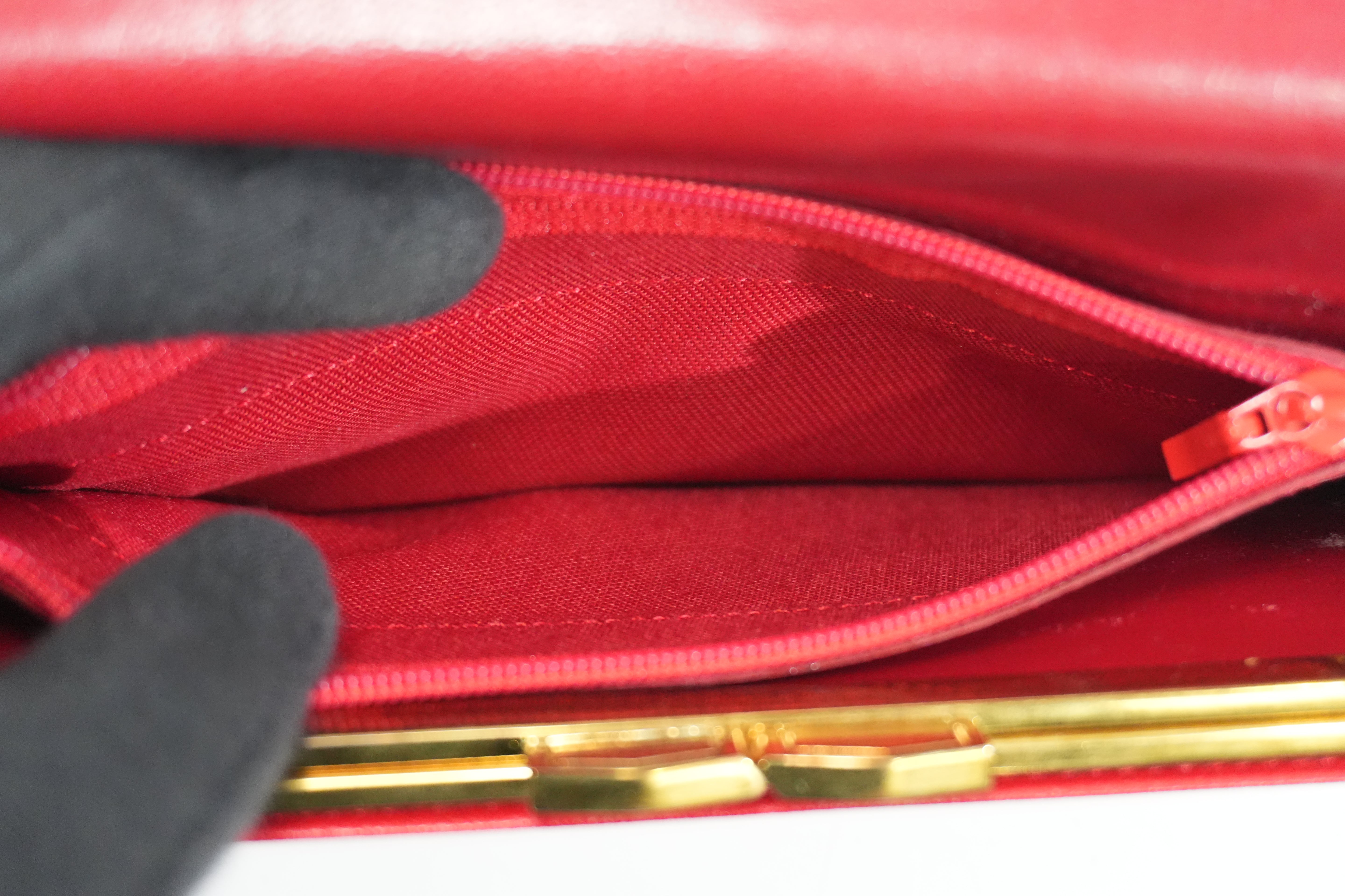 Pre-owned Saint Laurent Long Wallet Red