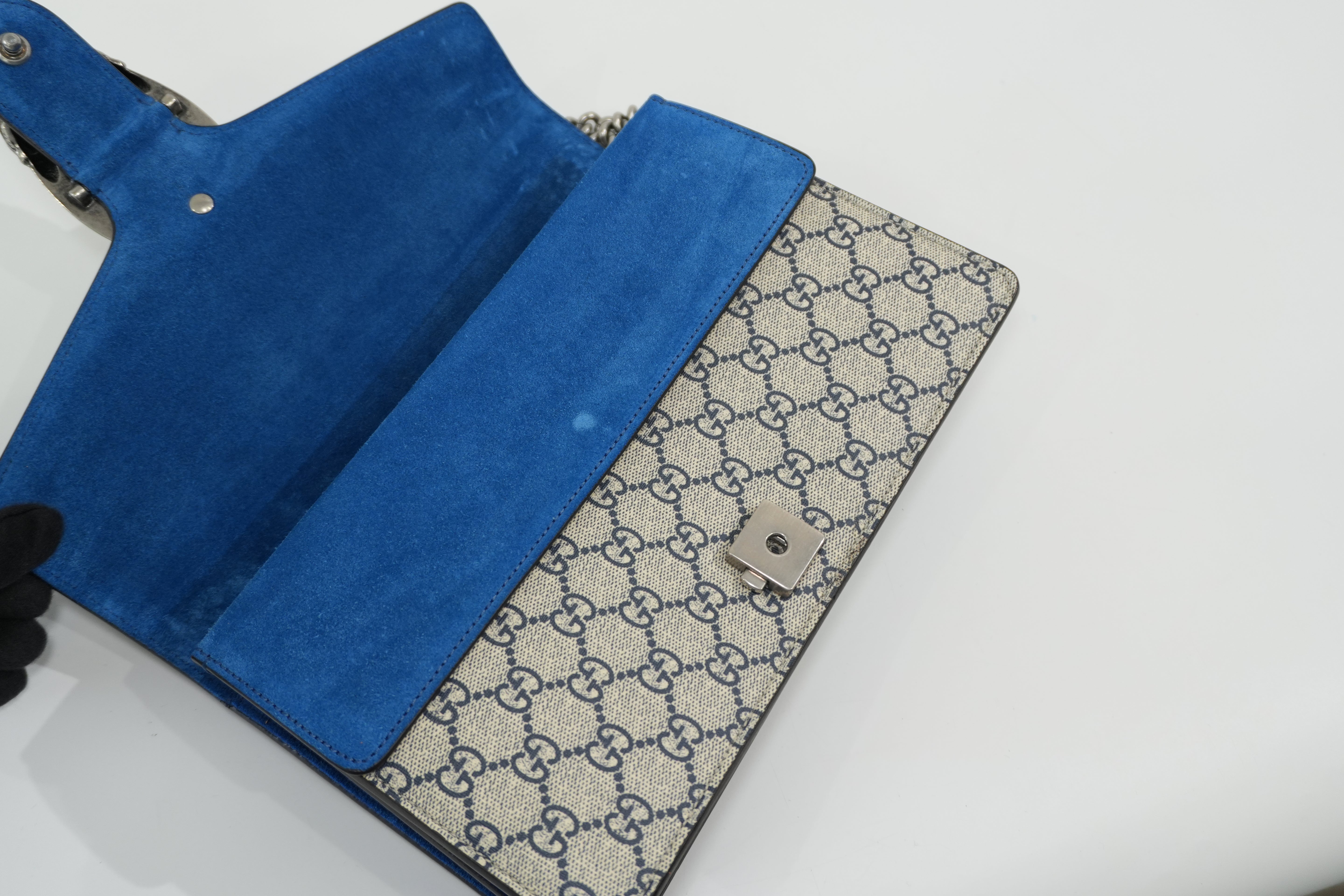Pre-owned Gucci Dionysus Blooms Chain Shoulder Bag Blue