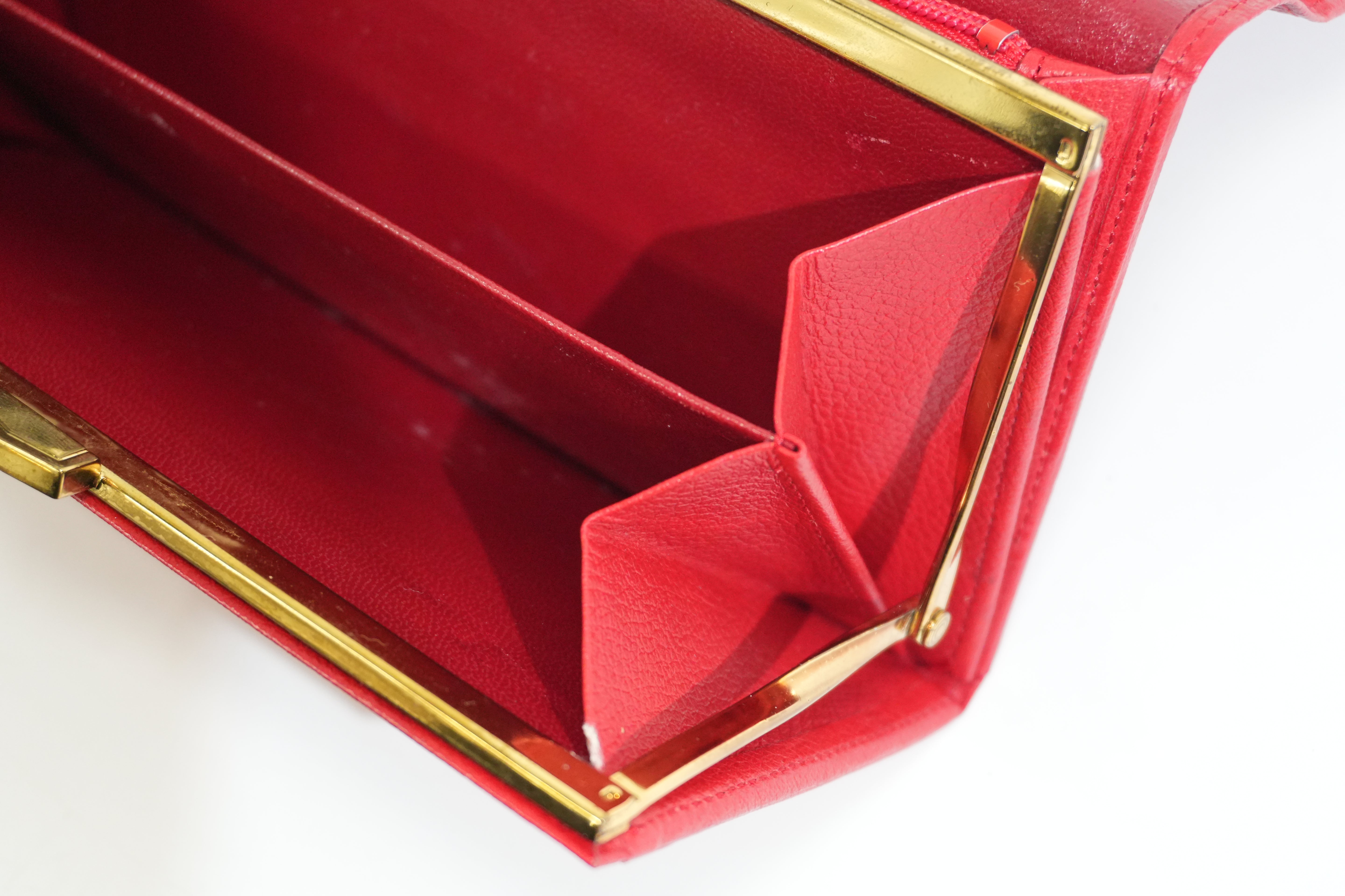Pre-owned Saint Laurent Long Wallet Red