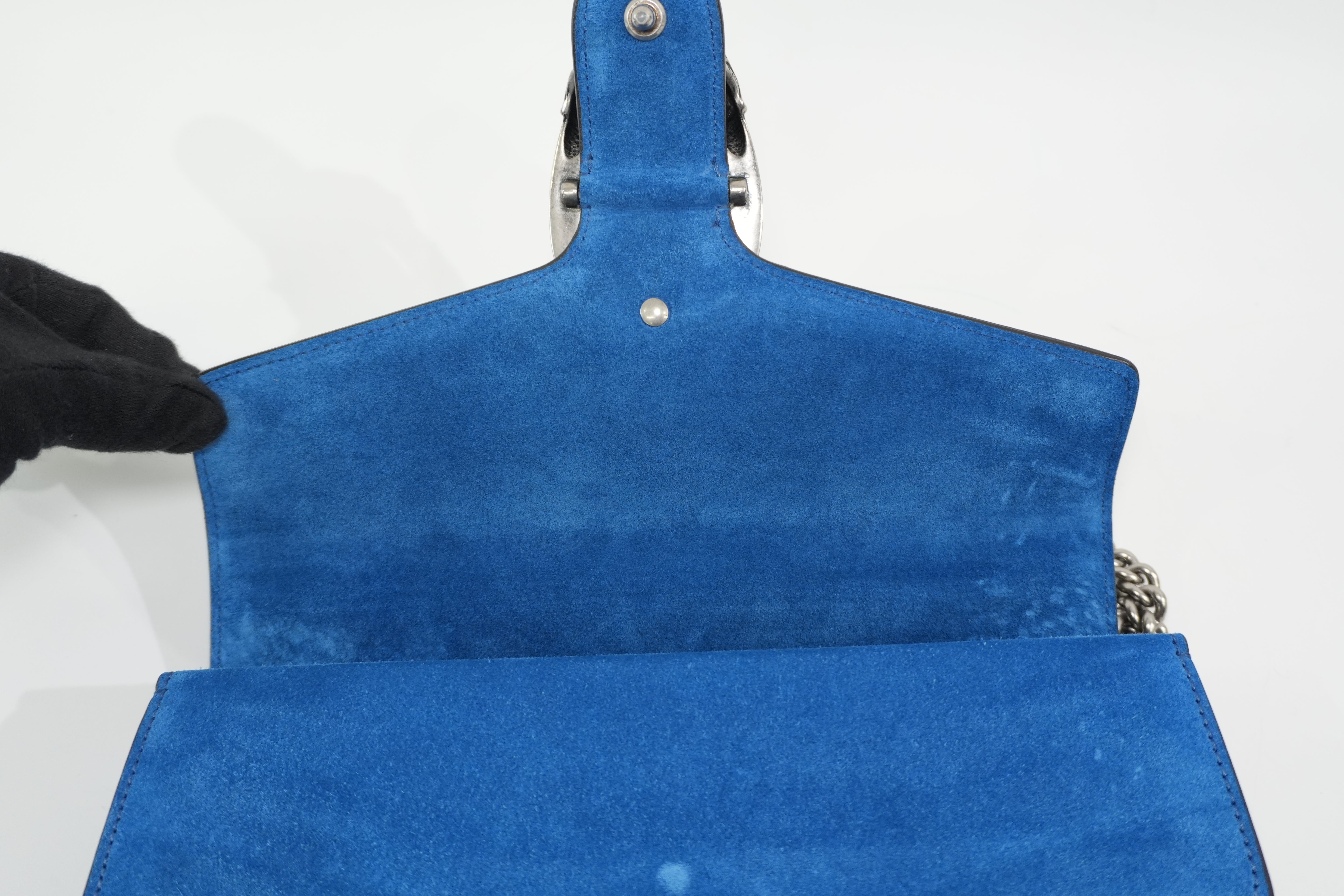 Pre-owned Gucci Dionysus Blooms Chain Shoulder Bag Blue