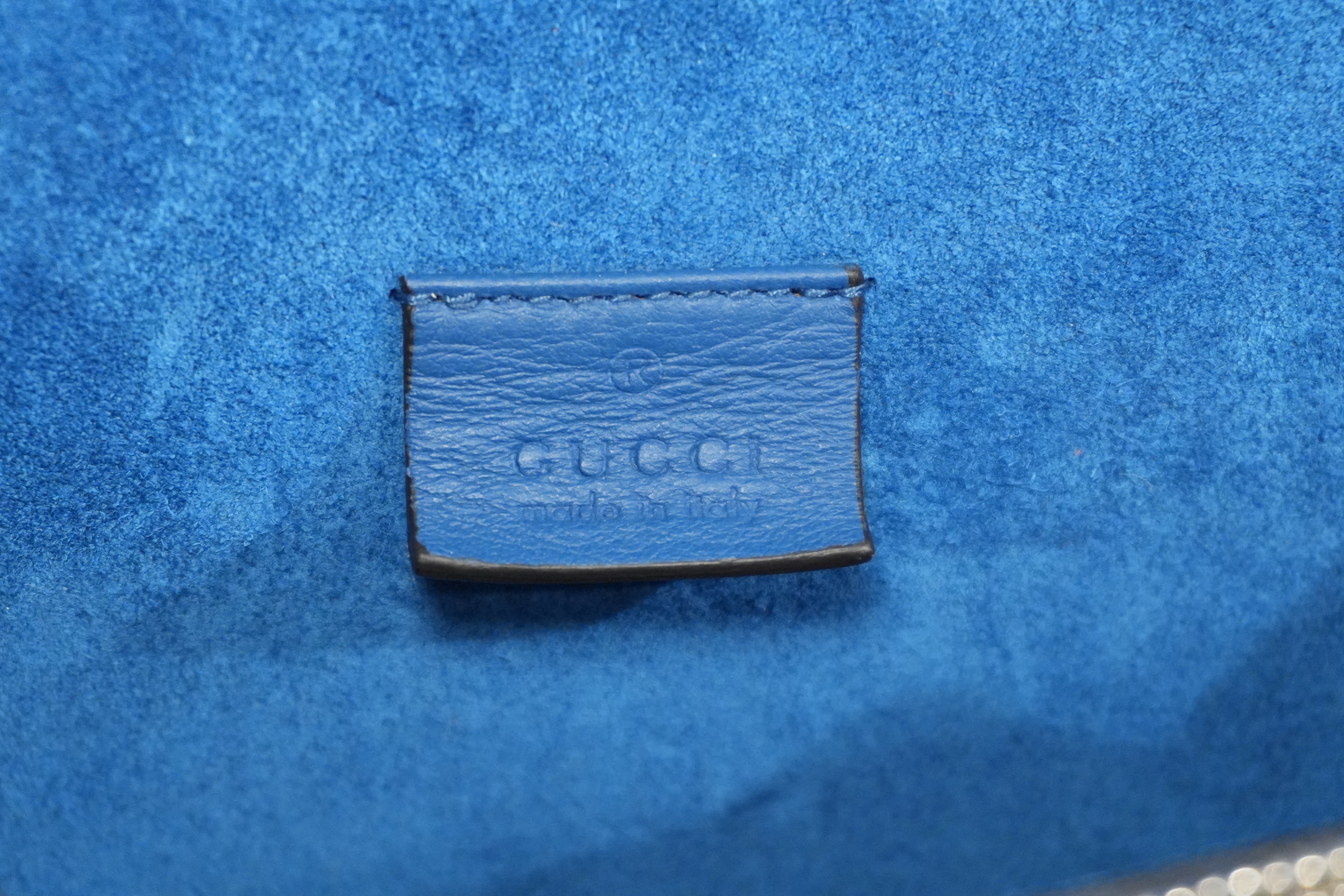 Pre-owned Gucci Dionysus Blooms Chain Shoulder Bag Blue