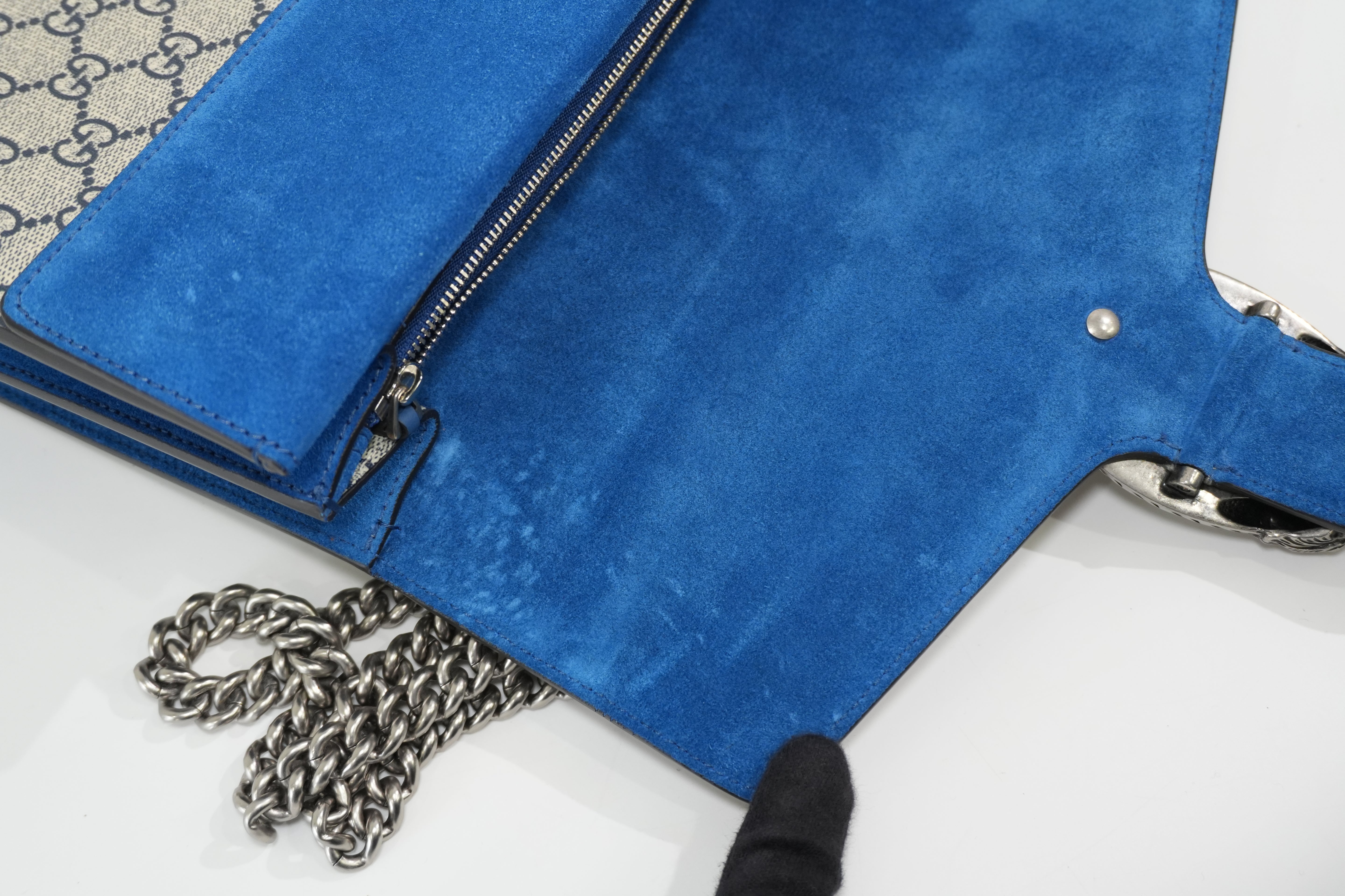 Pre-owned Gucci Dionysus Blooms Chain Shoulder Bag Blue