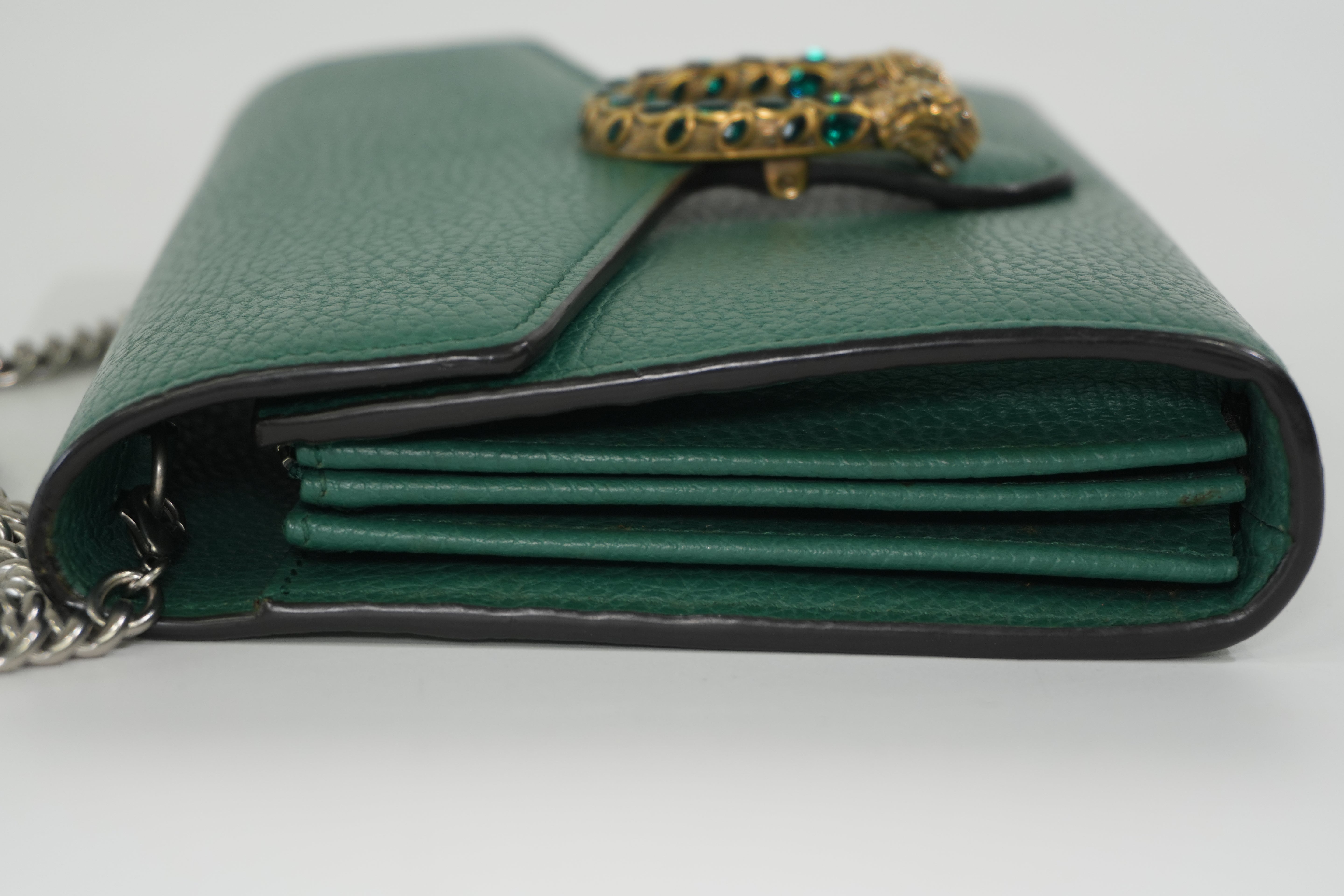 Pre-owned Gucci Dionysus Chain Shoulder Bag Green
