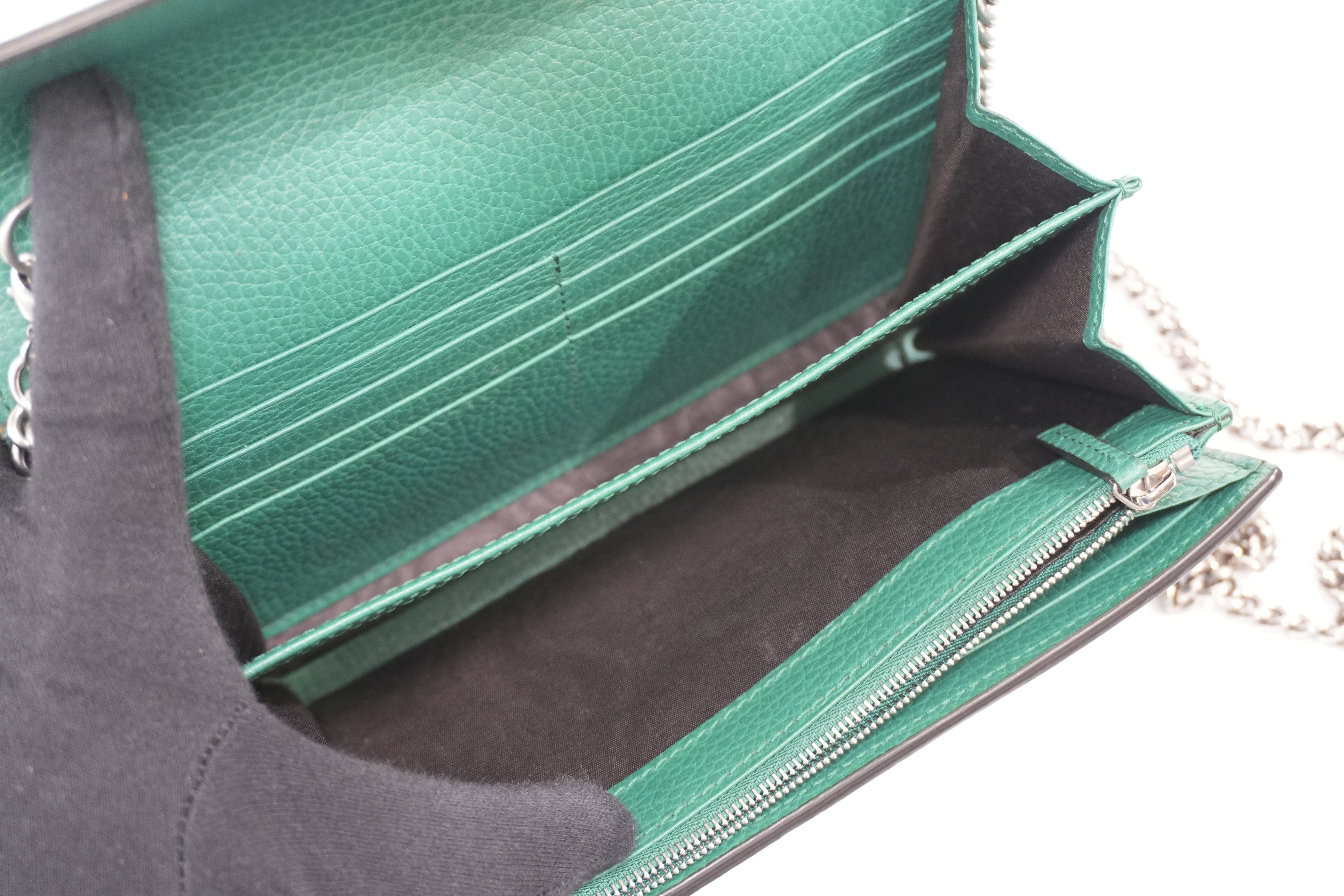 Pre-owned Gucci Dionysus Chain Shoulder Bag Green