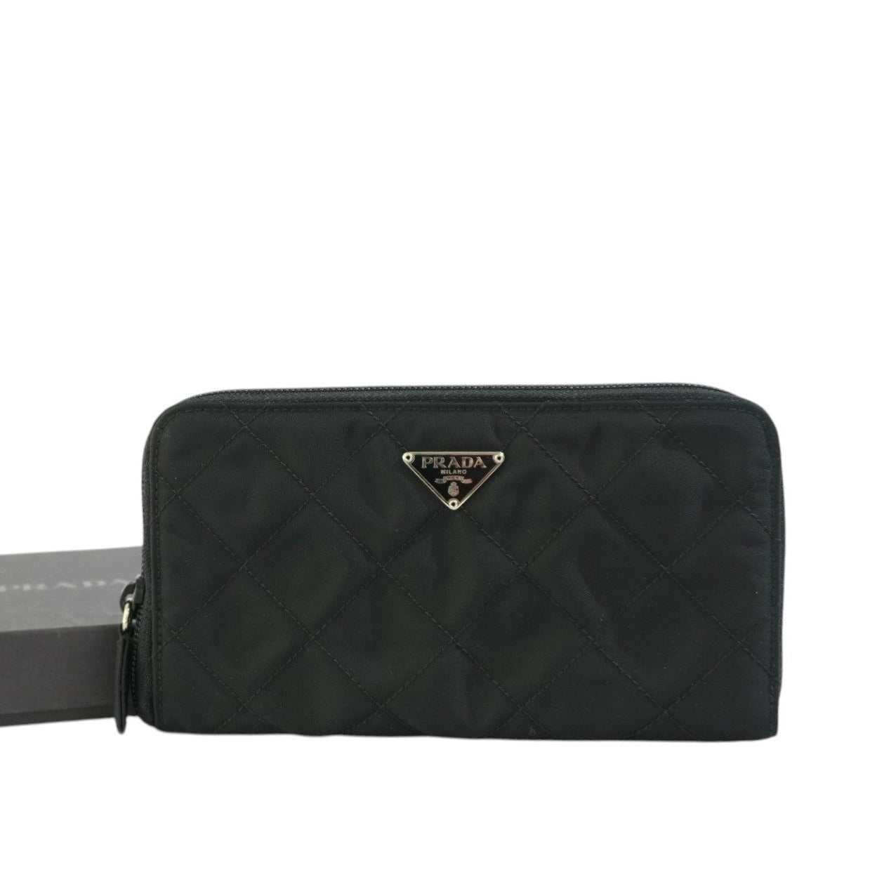 Pre-owned Prada Zippy Long Wallet Black