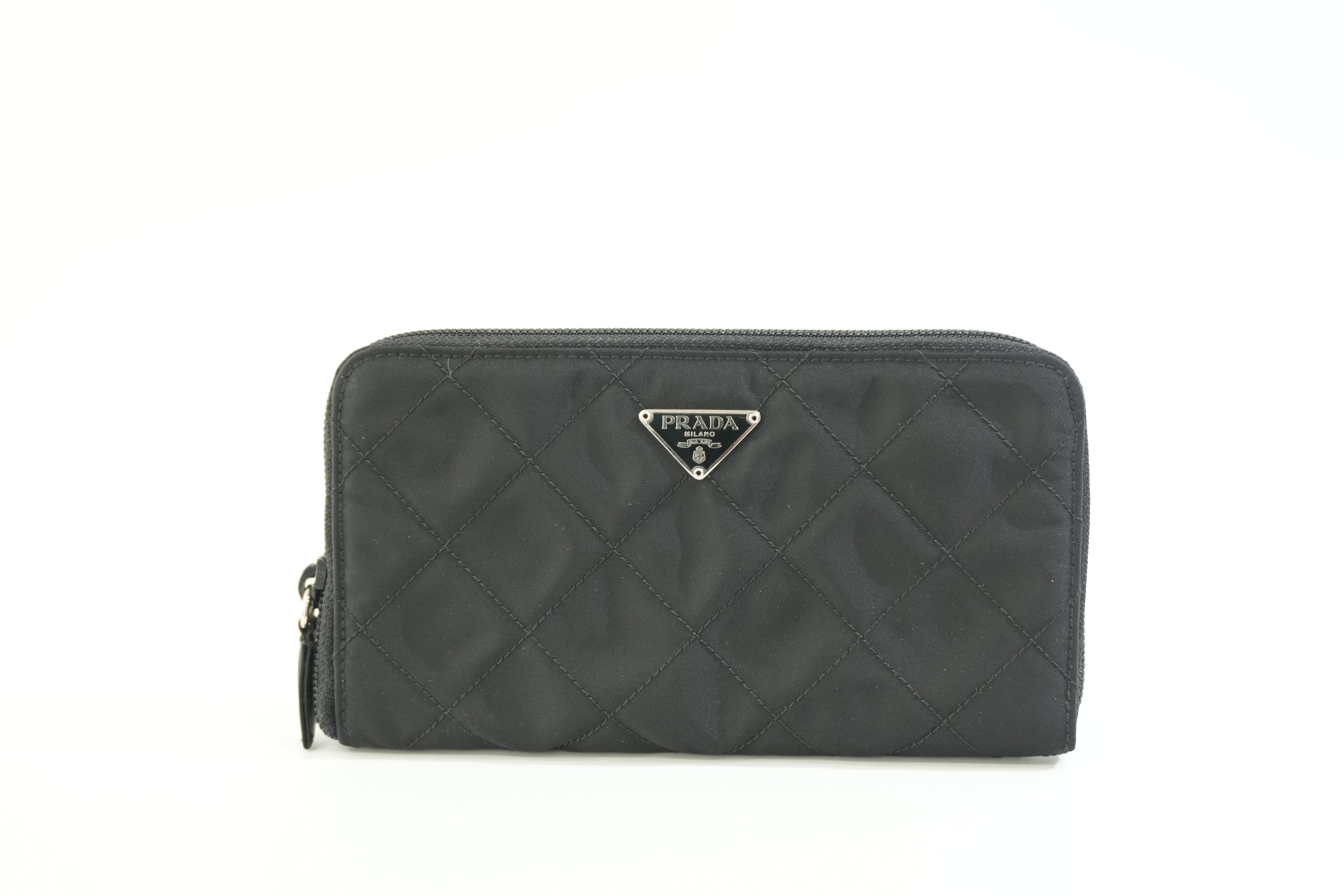 Pre-owned Prada Zippy Long Wallet Black