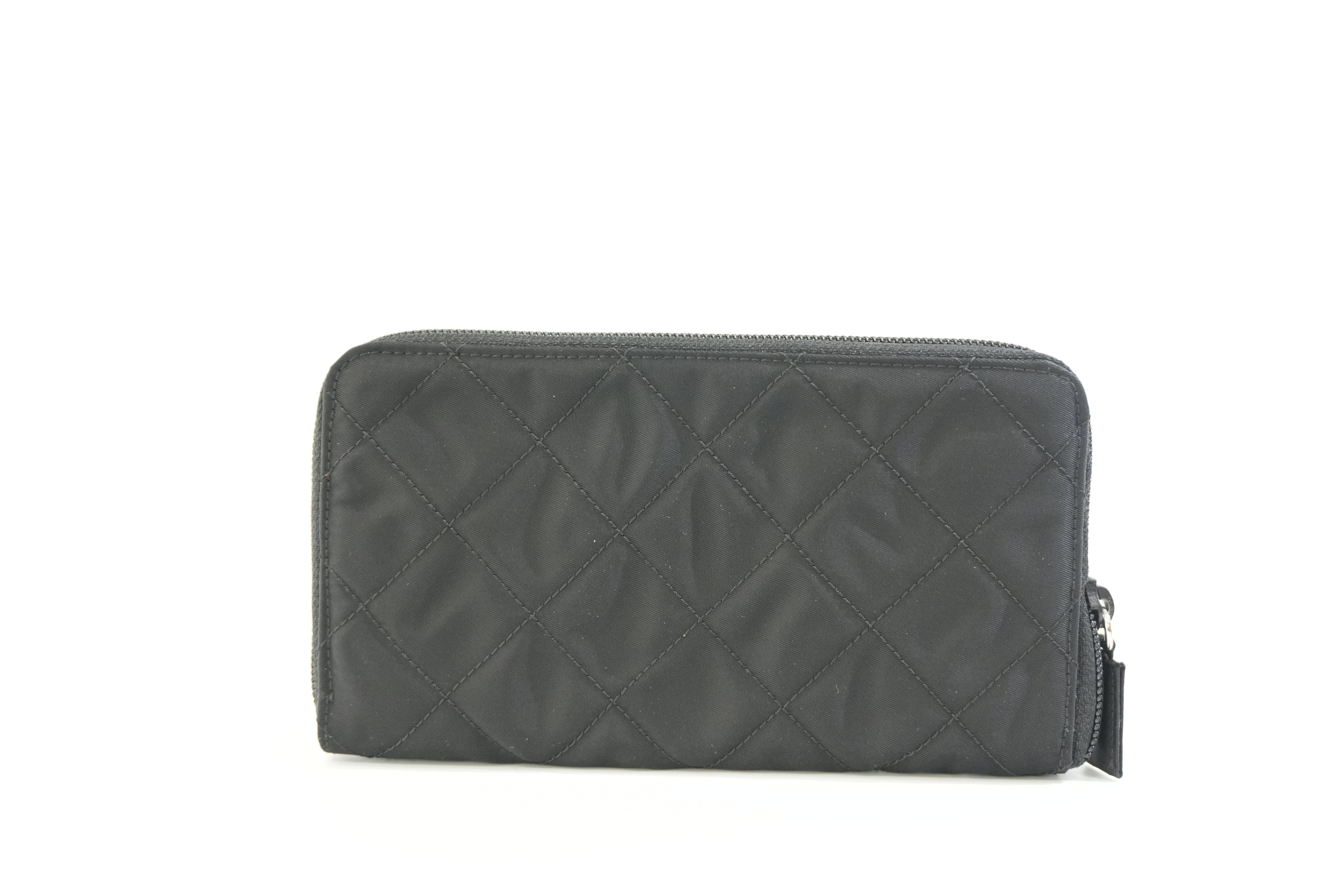 Pre-owned Prada Zippy Long Wallet Black