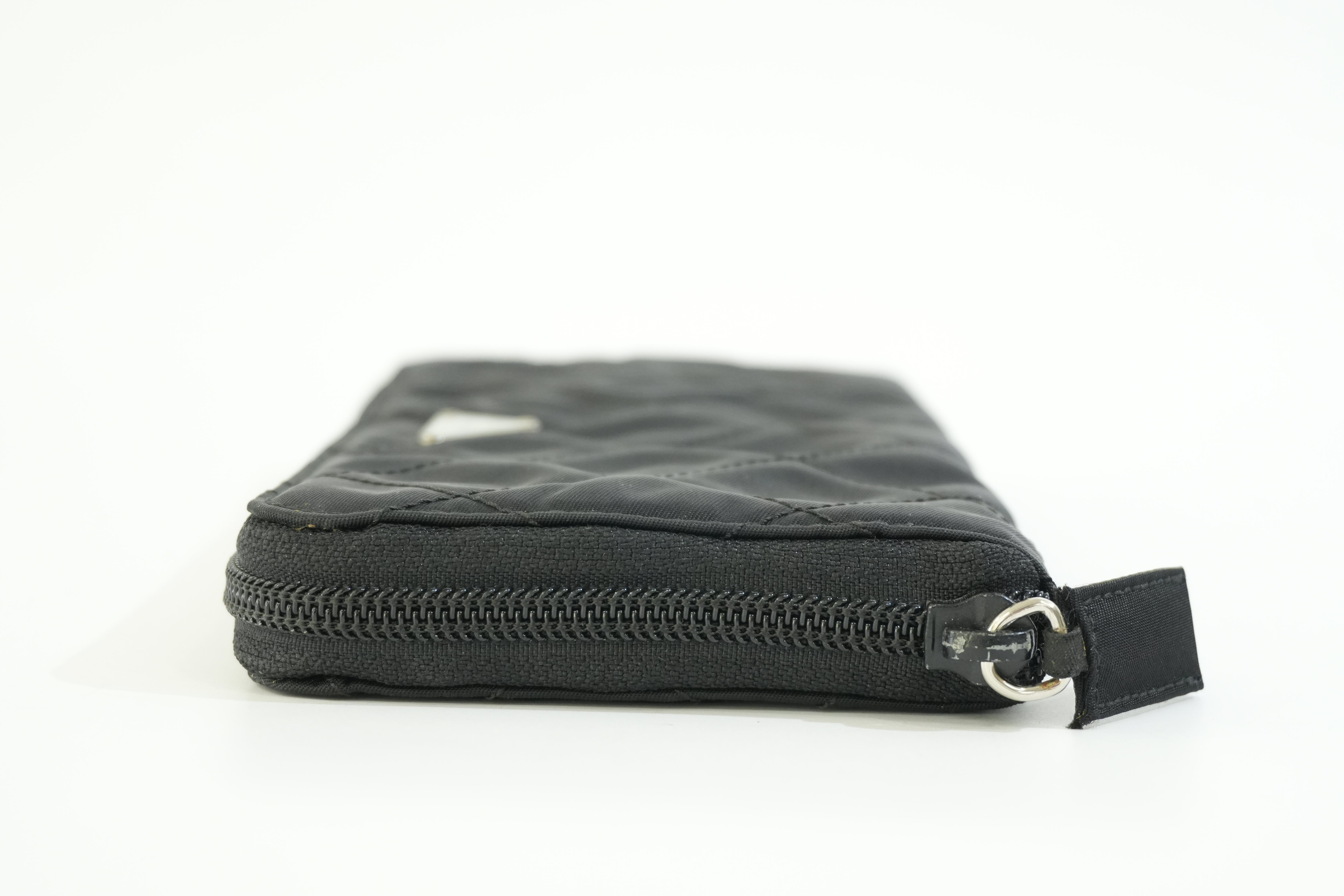 Pre-owned Prada Zippy Long Wallet Black