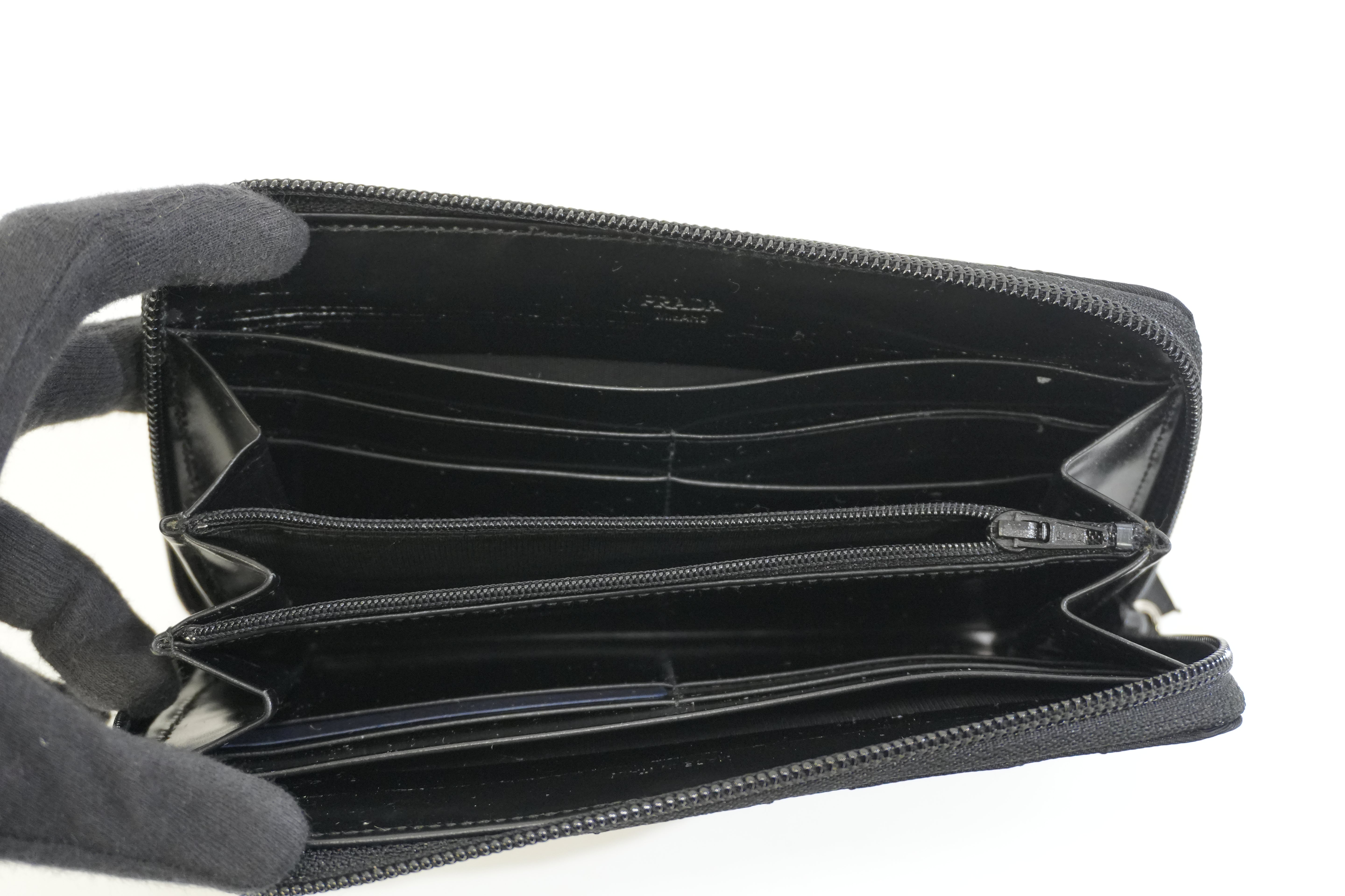 Pre-owned Prada Zippy Long Wallet Black