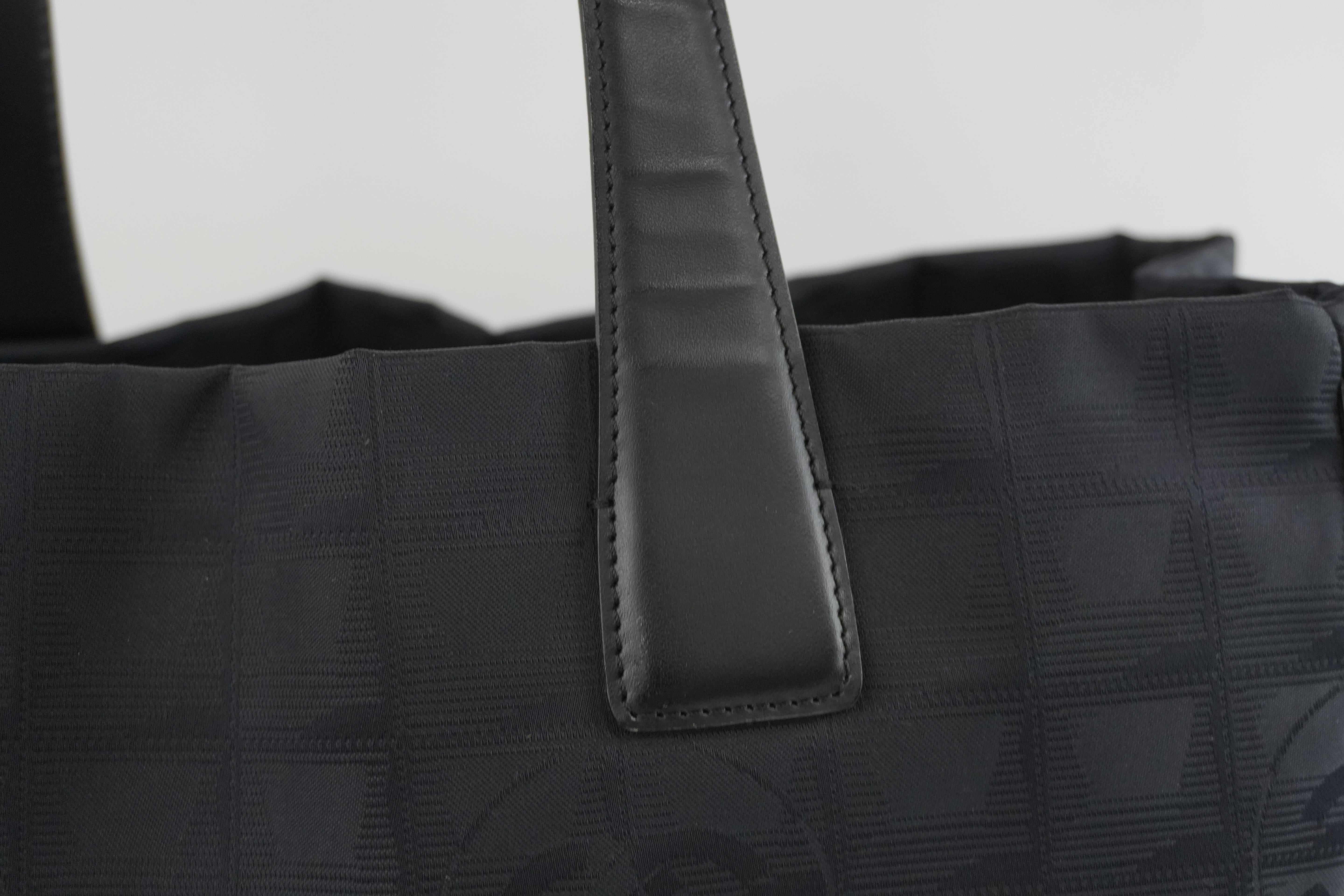 Chanel New Travel Line Tote Bag Black Used