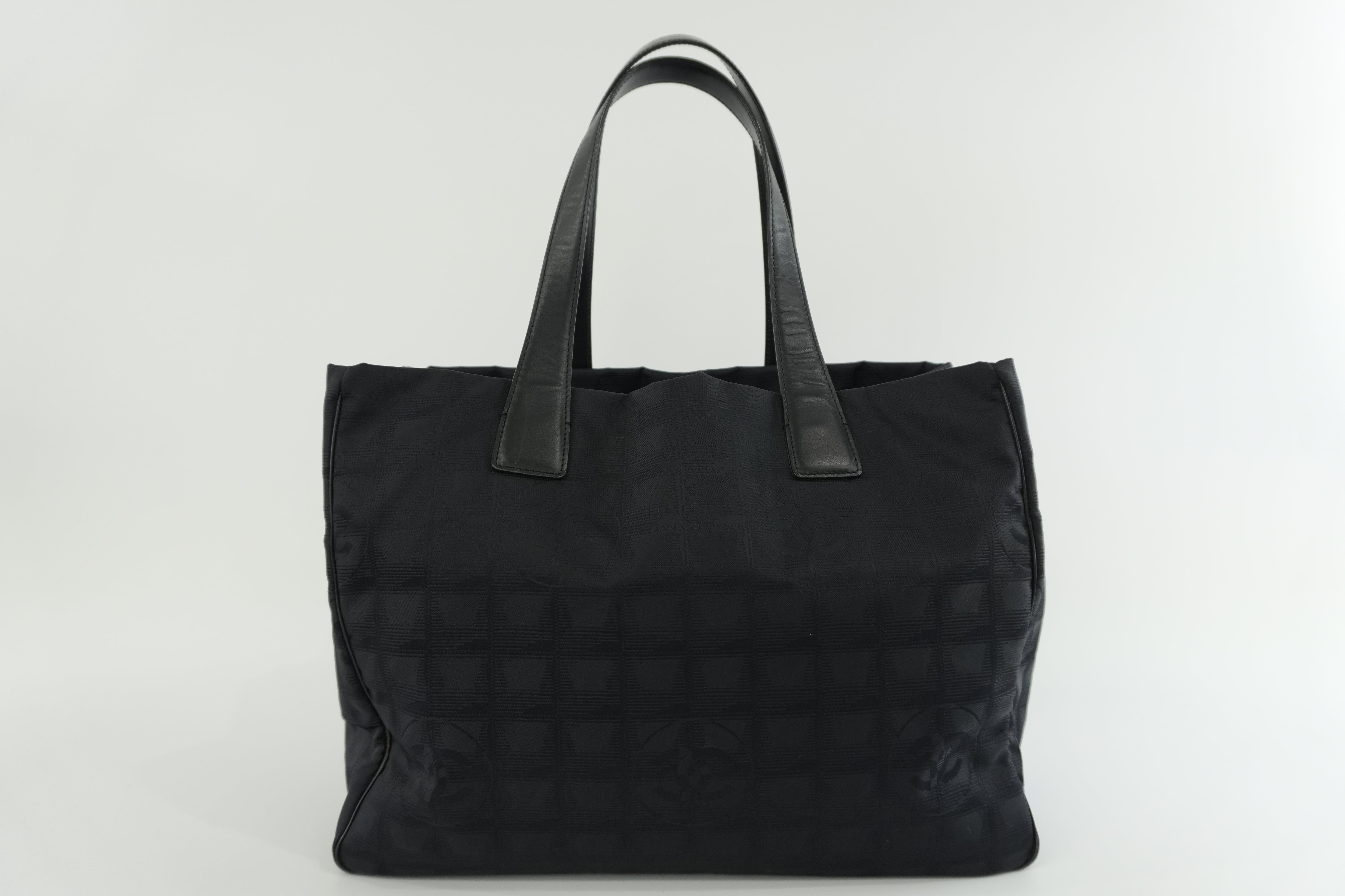 Chanel New Travel Line Tote Bag Black Used