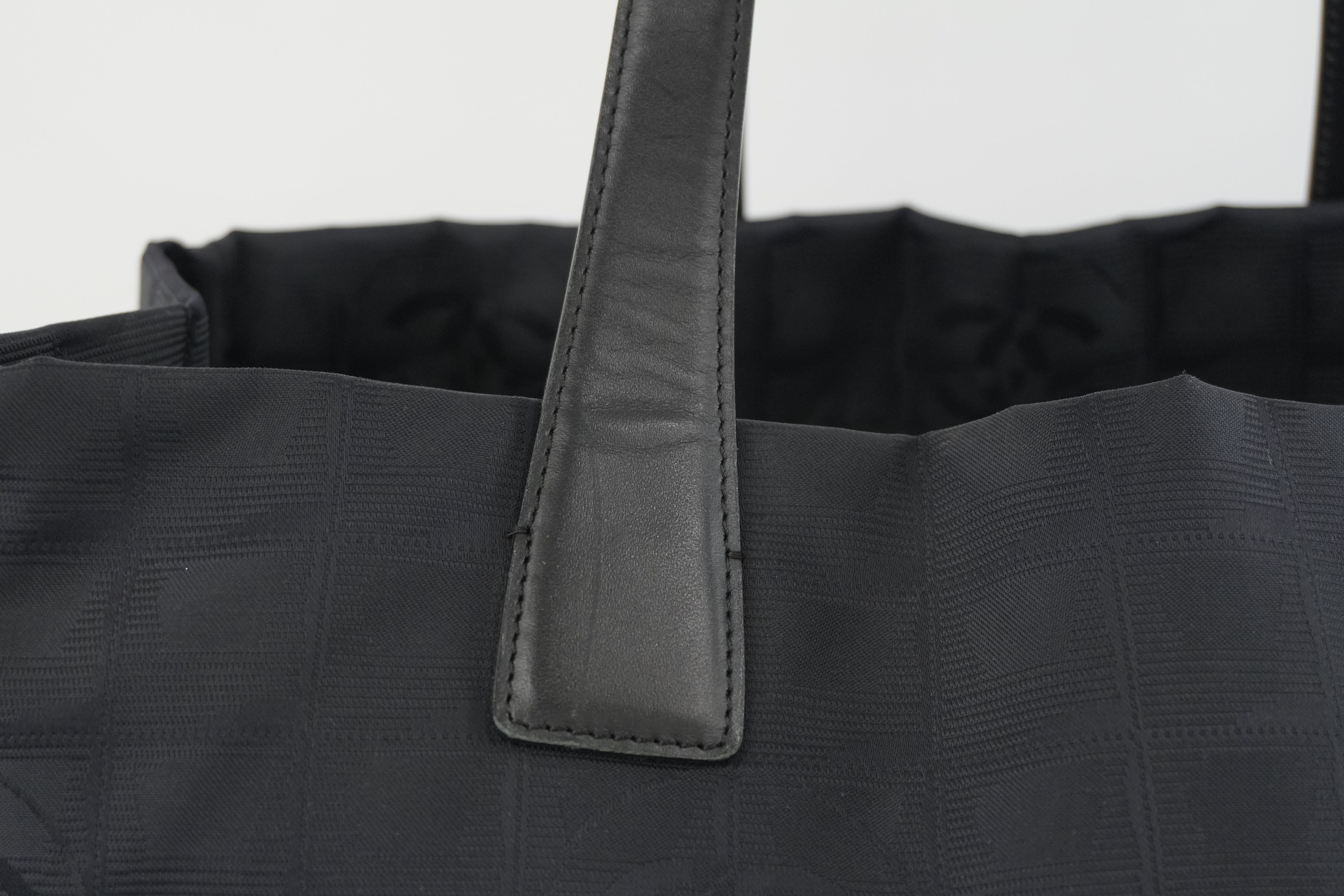 Chanel New Travel Line Tote Bag Black Used