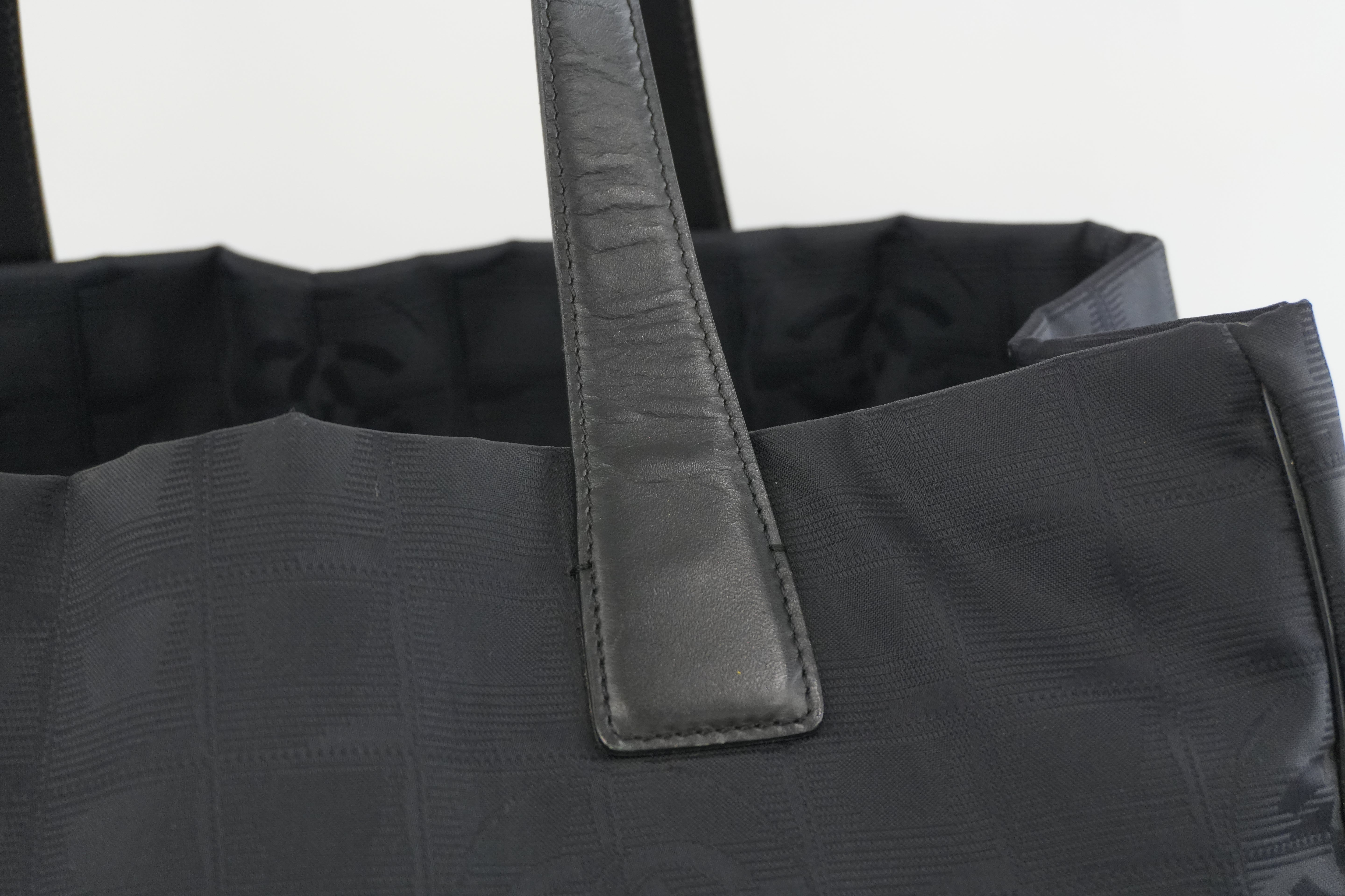 Chanel New Travel Line Tote Bag Black Used