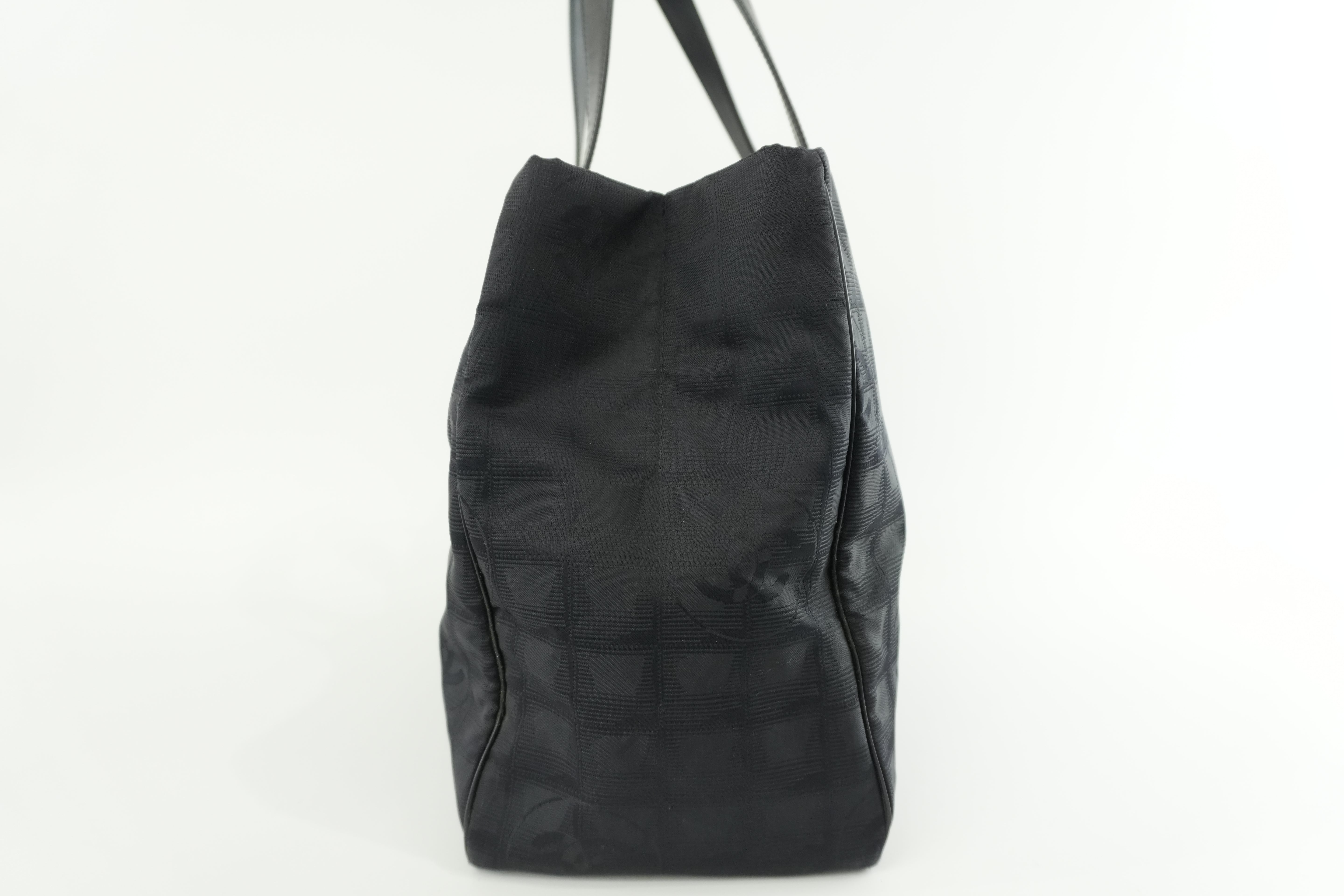 Chanel New Travel Line Tote Bag Black Used