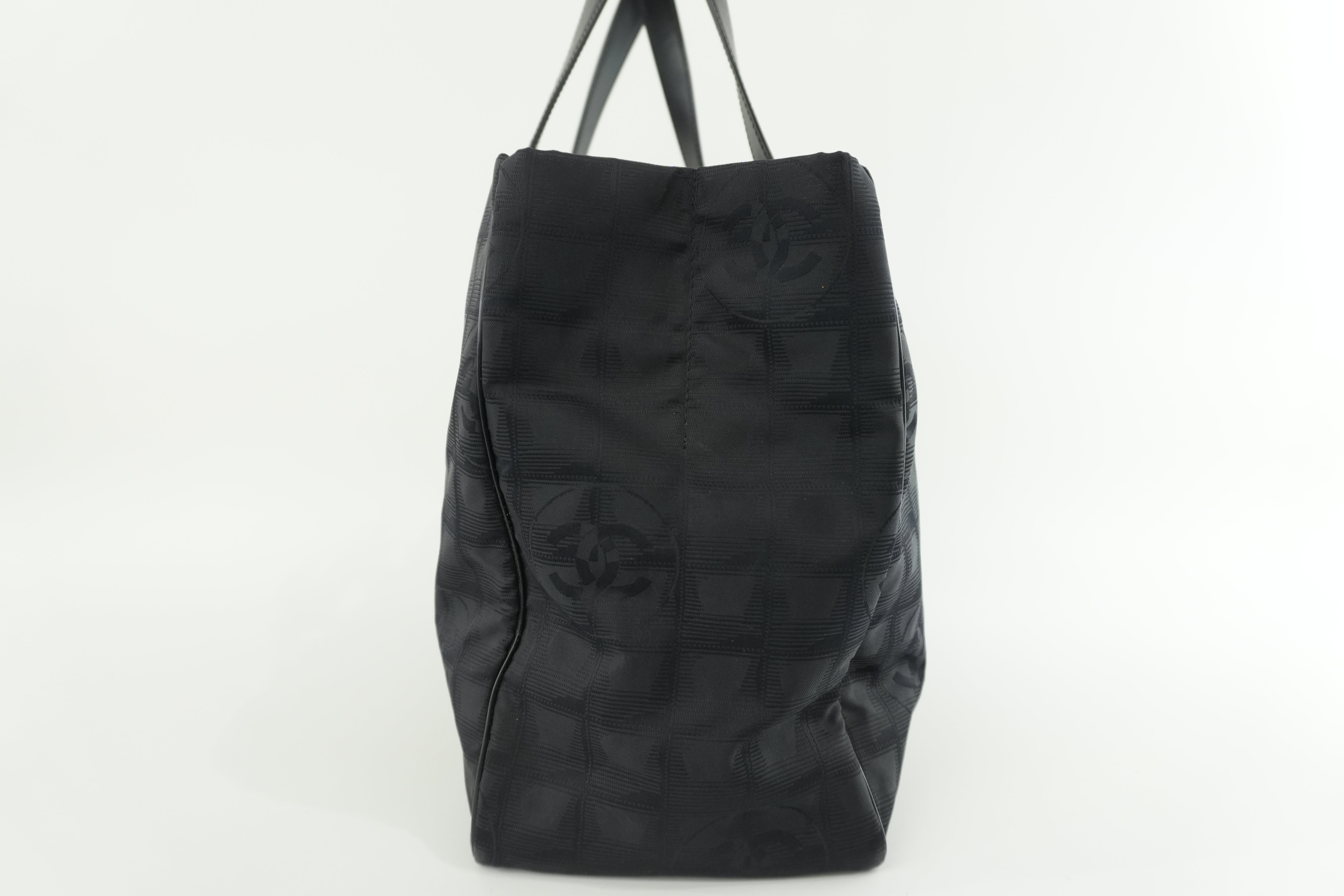 Chanel New Travel Line Tote Bag Black Used
