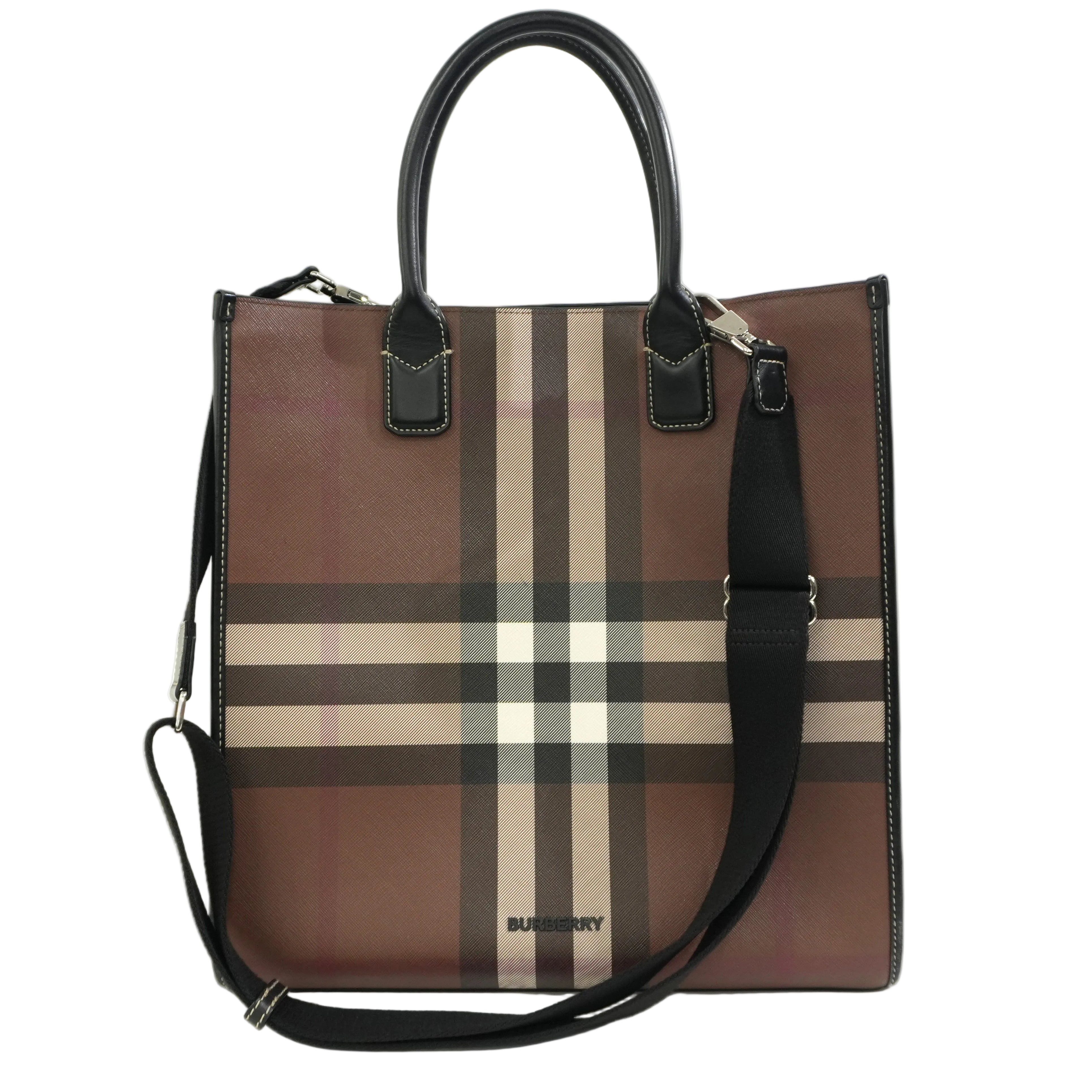 Pre-owned Burberry Two Way Denny Tote Bag Brown