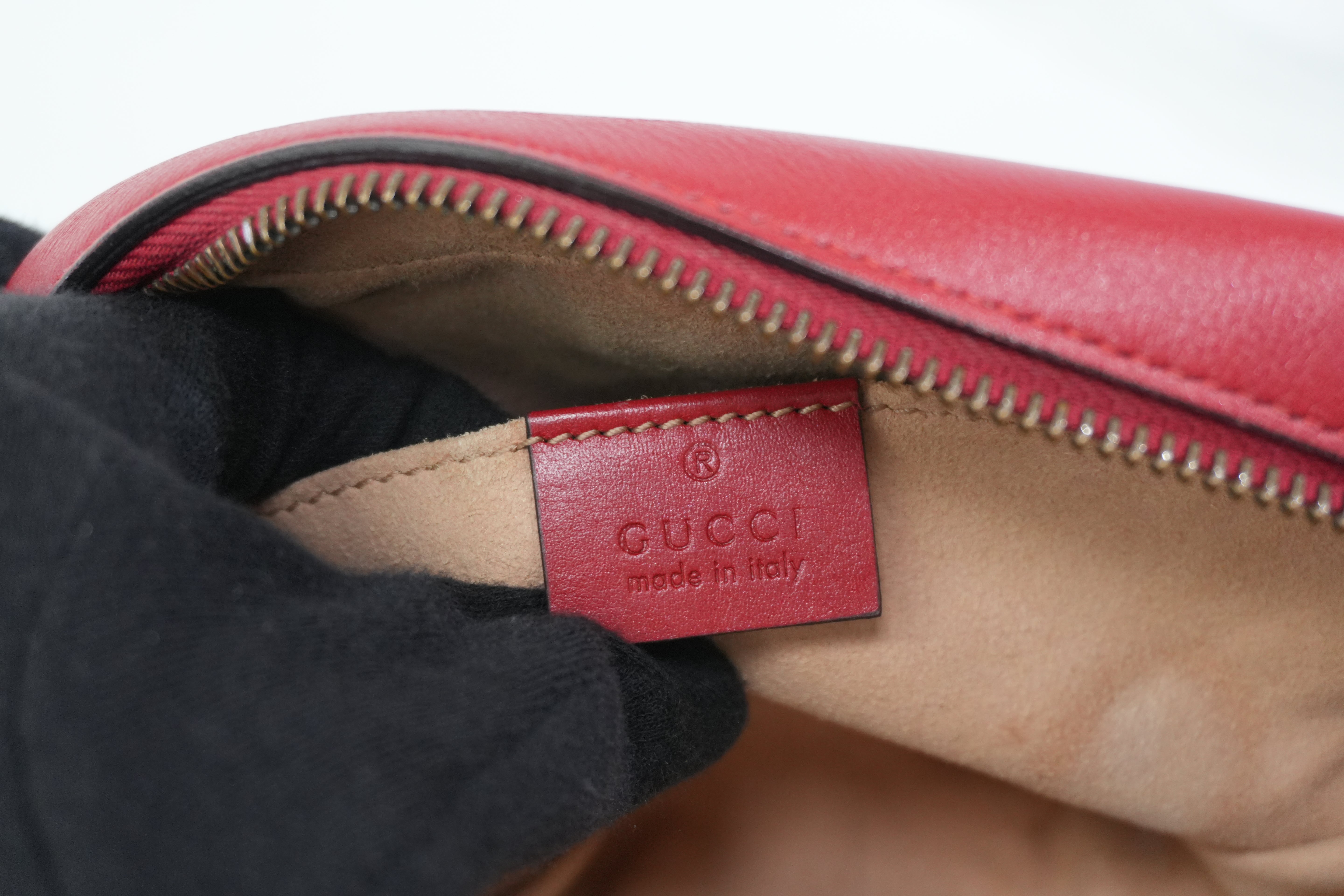 Pre-owned Gucci Marmont Chain Shoulder Bag Red