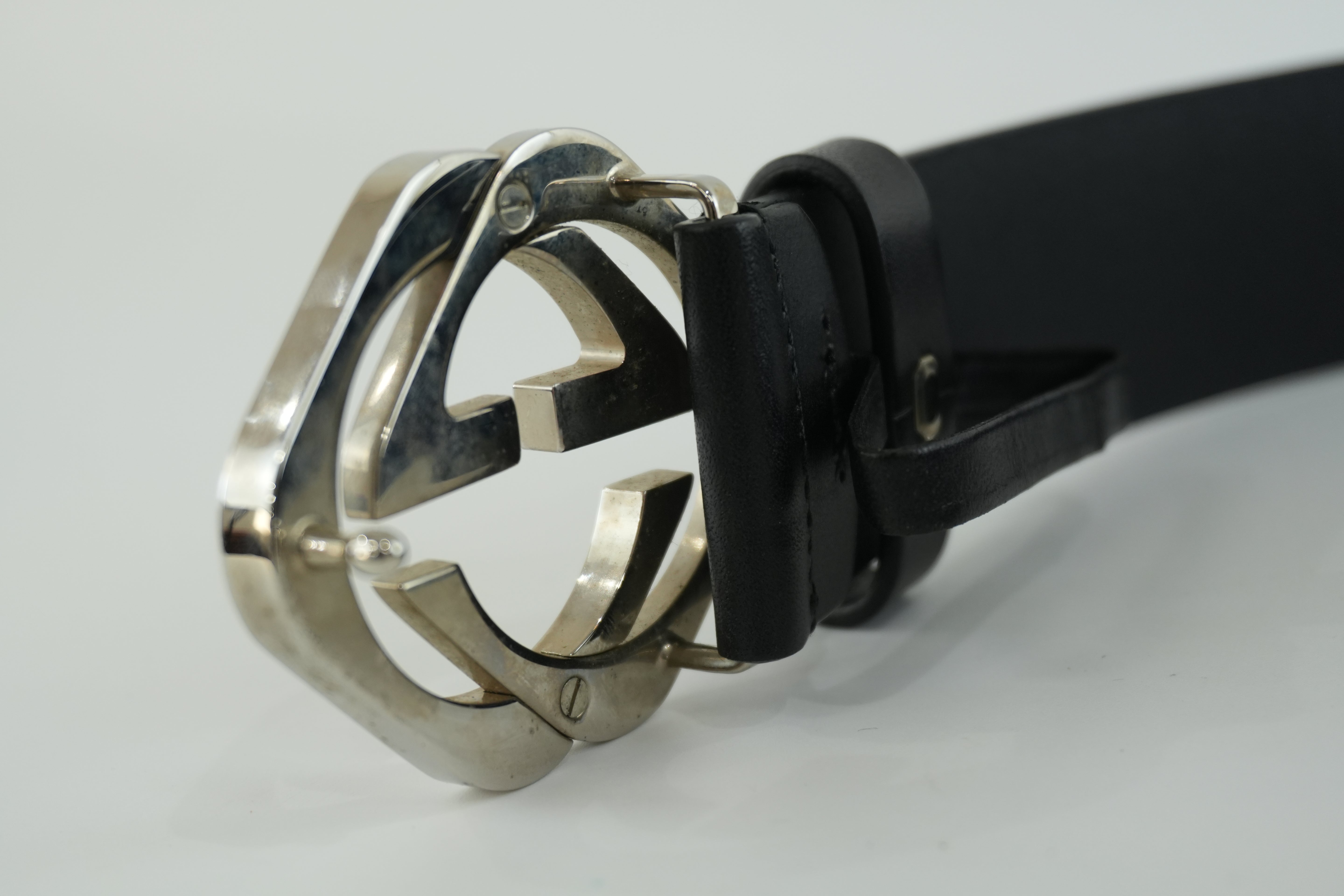 Pre-owned Gucci Belt Leather Size 85