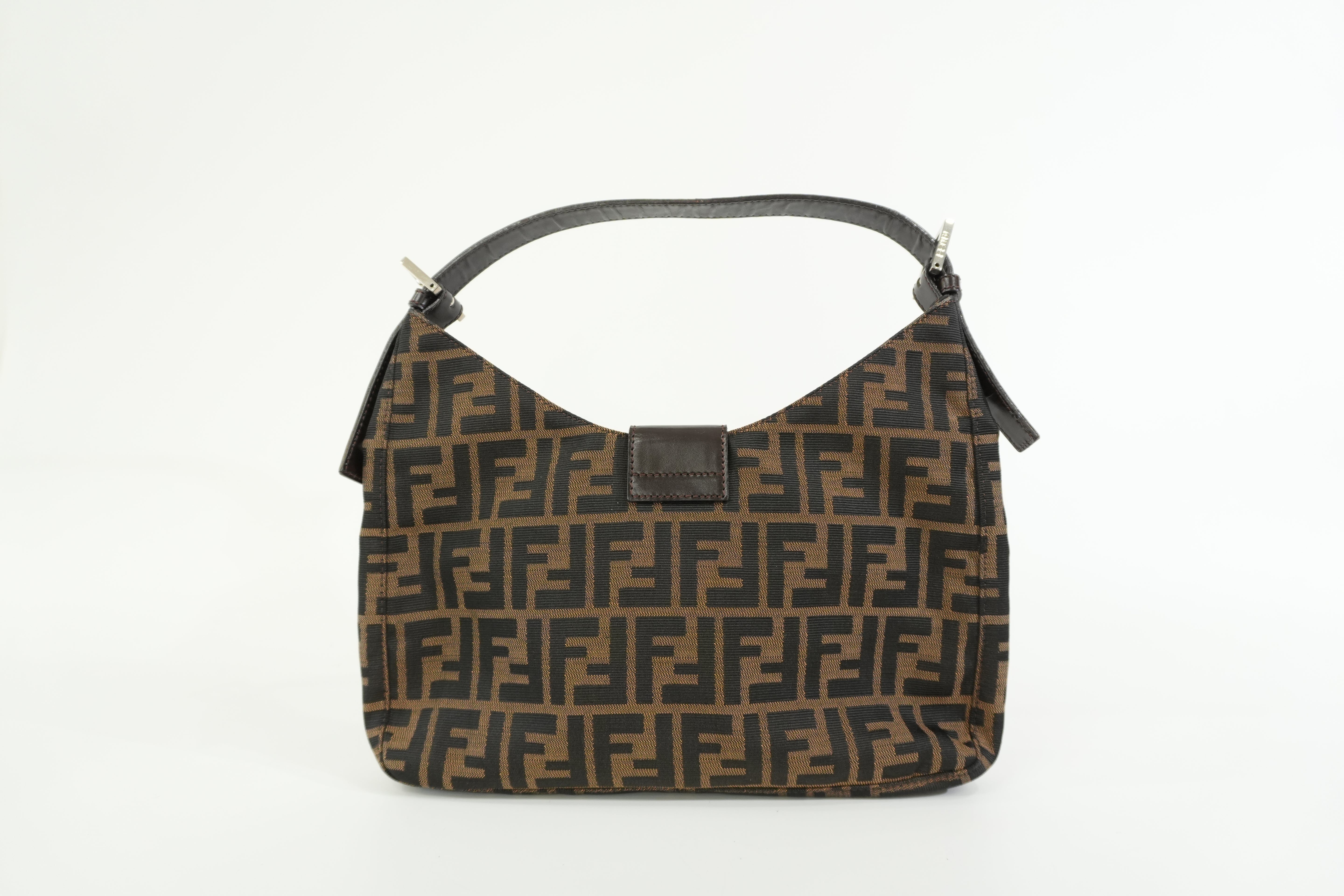 Pre-owned Fendi Zucca Shoulder Bag Brown