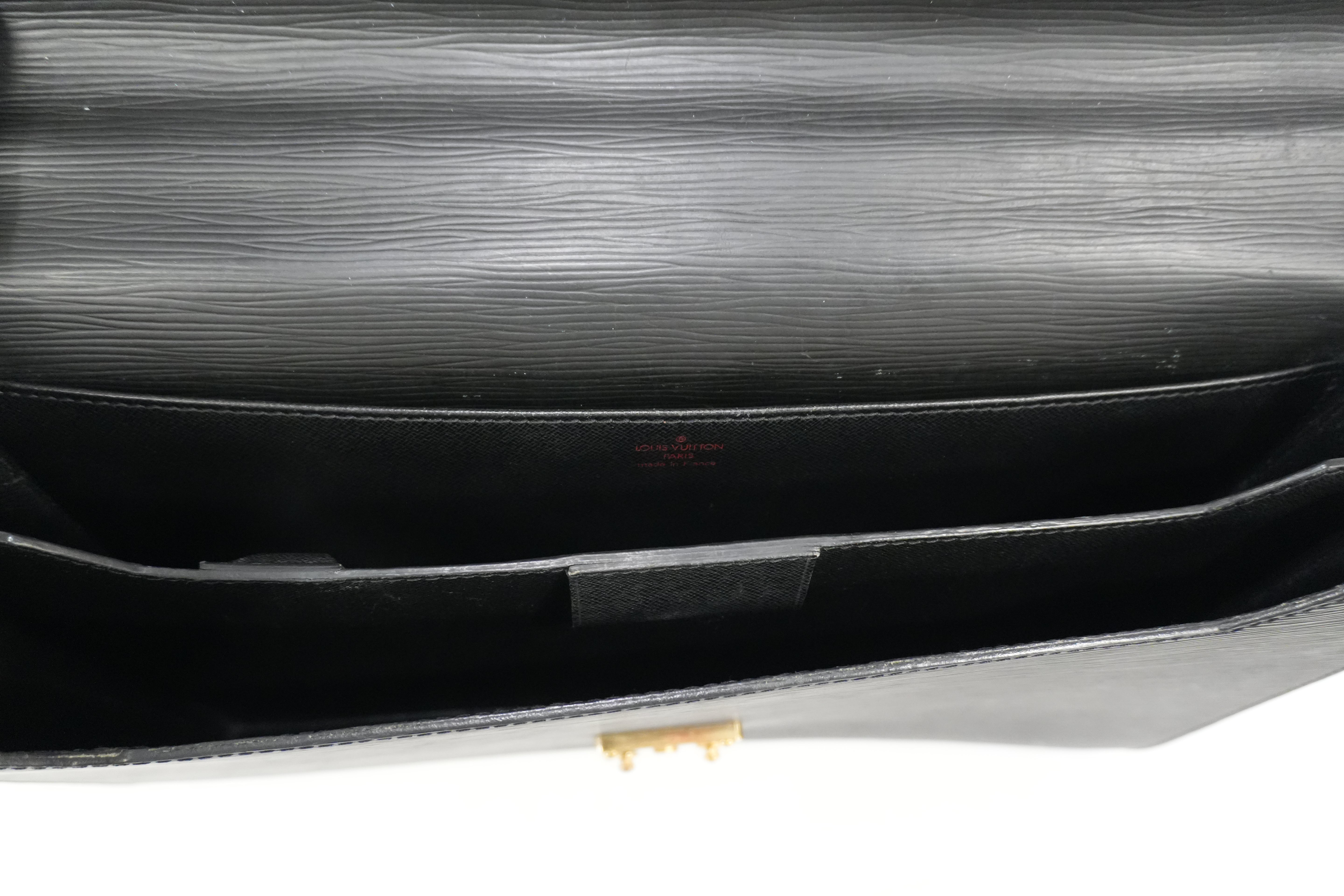 Pre-owned Louis Vuitton Epi Serviette Ambasador Briefcase Black