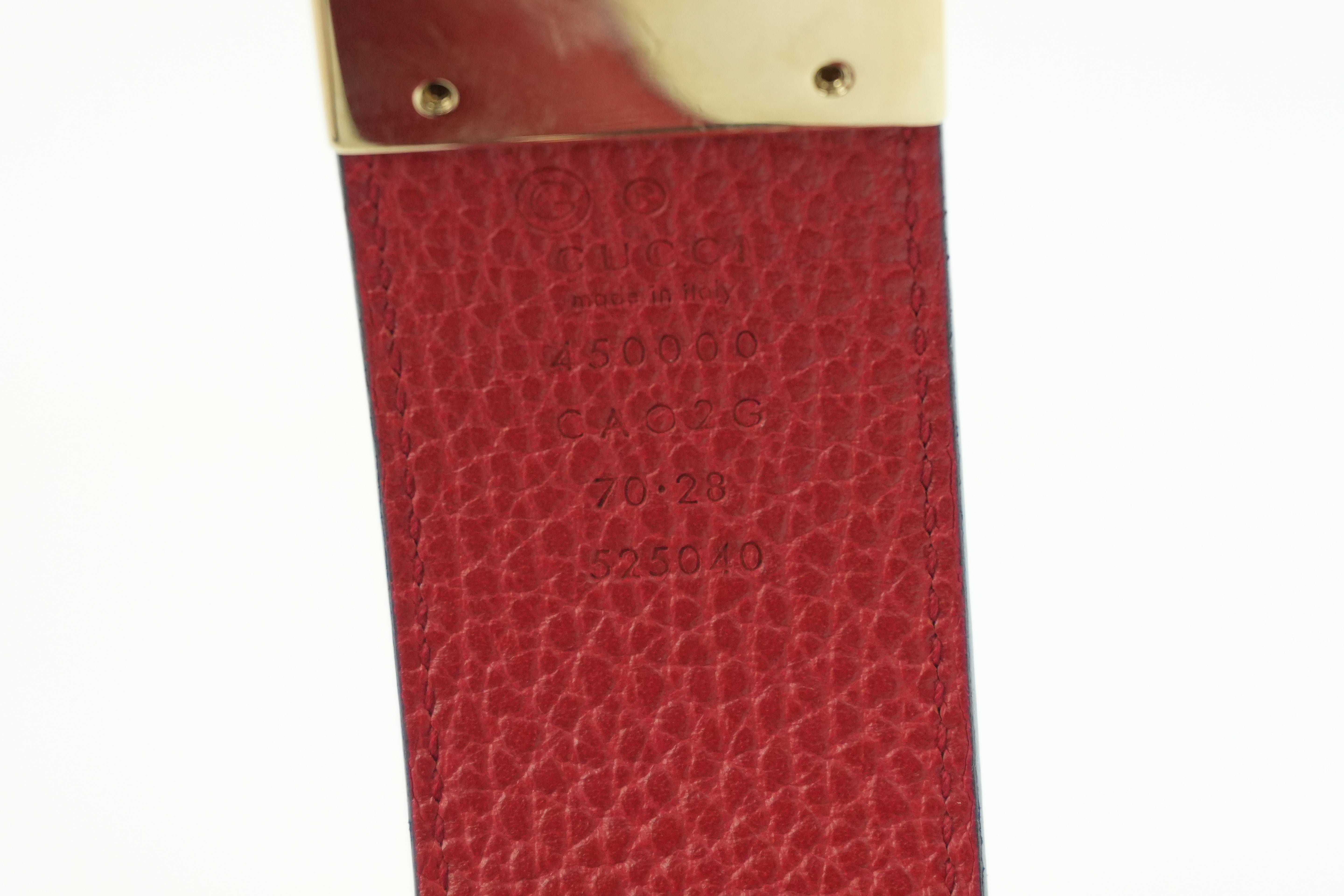 Pre-owned Gucci Interlocking Belt Leather Black and Red