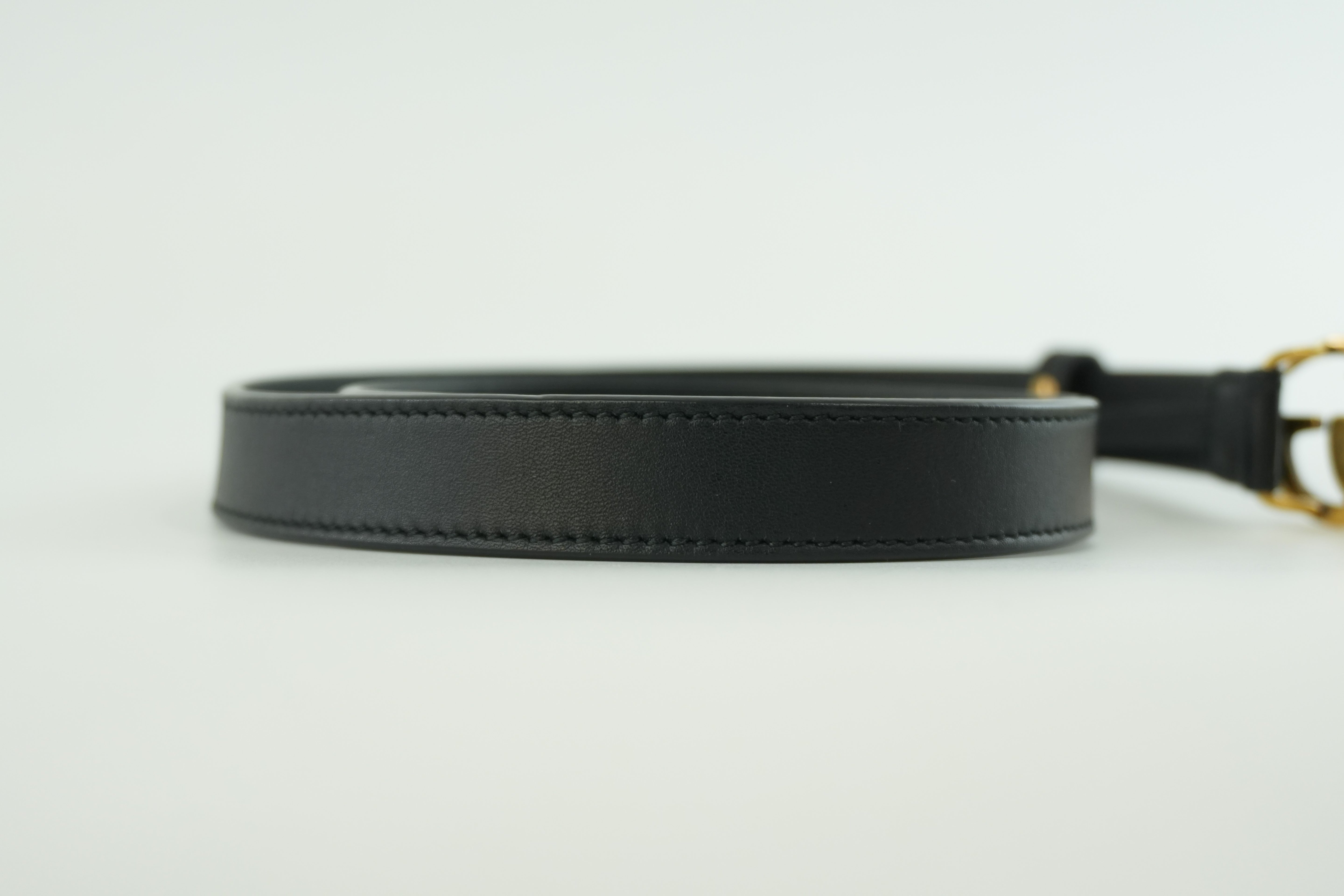 Gucci Double G Belt Leather Black Used