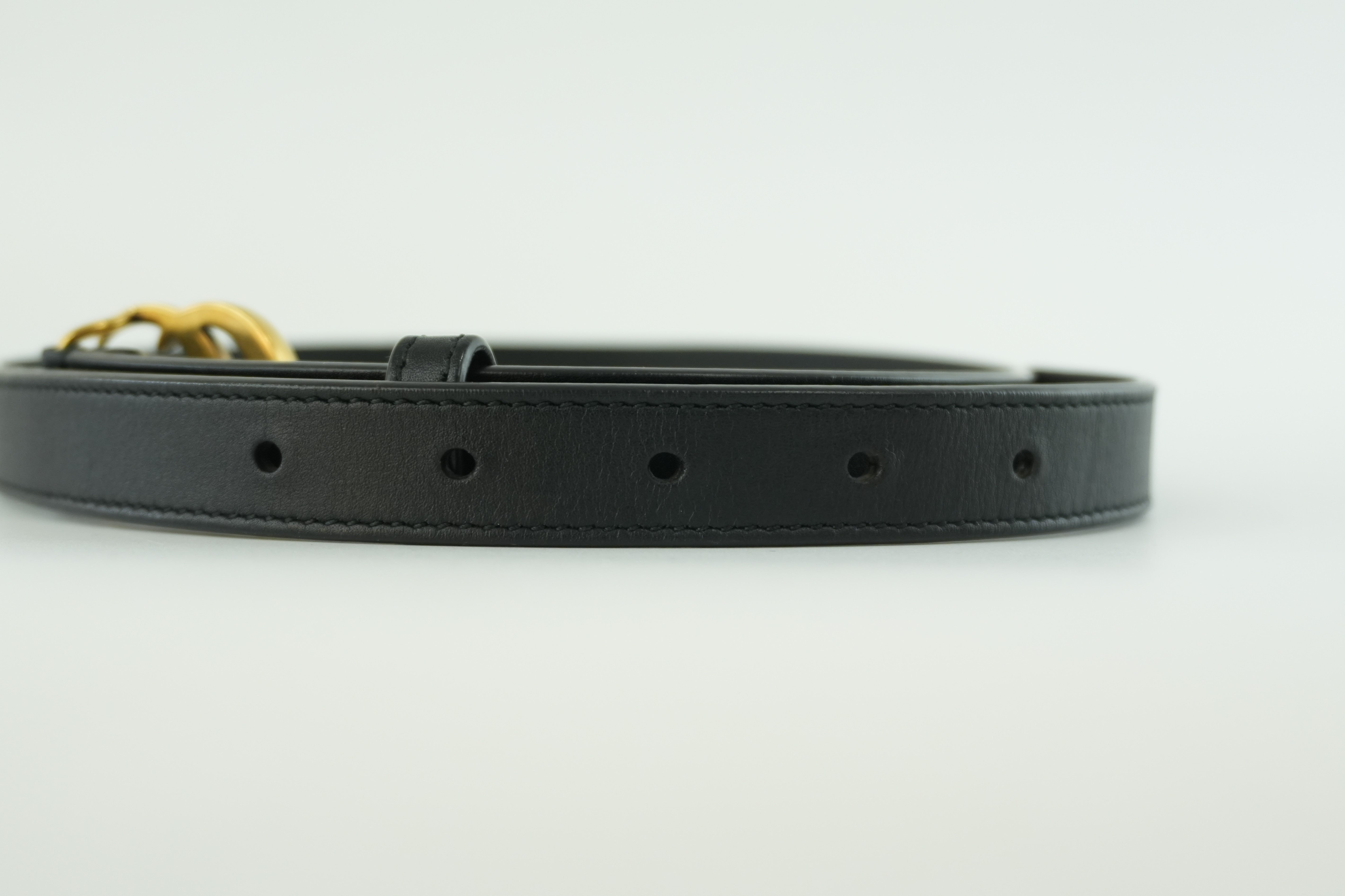 Gucci Double G Belt Leather Black Used