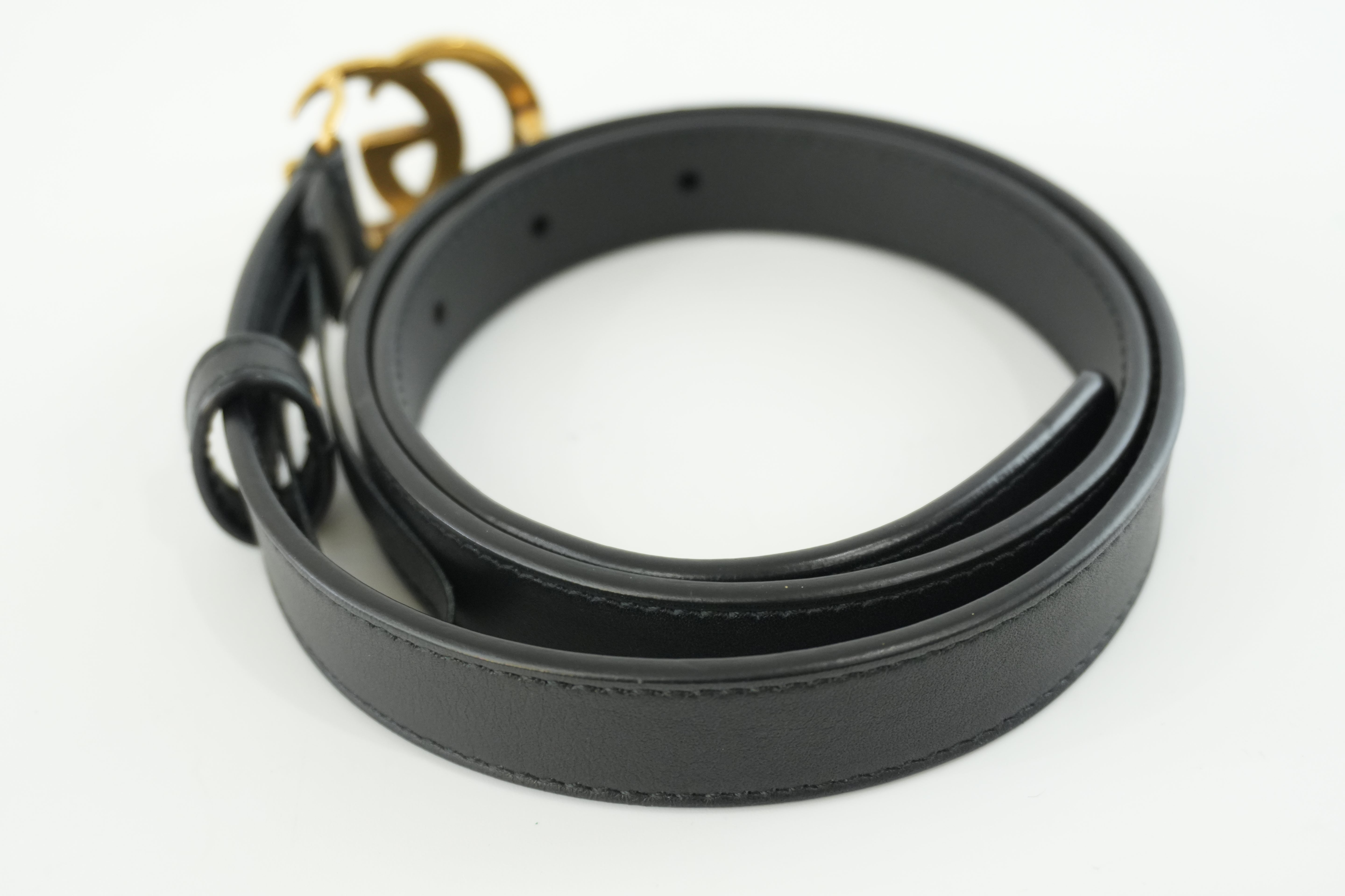 Gucci Double G Belt Leather Black Used