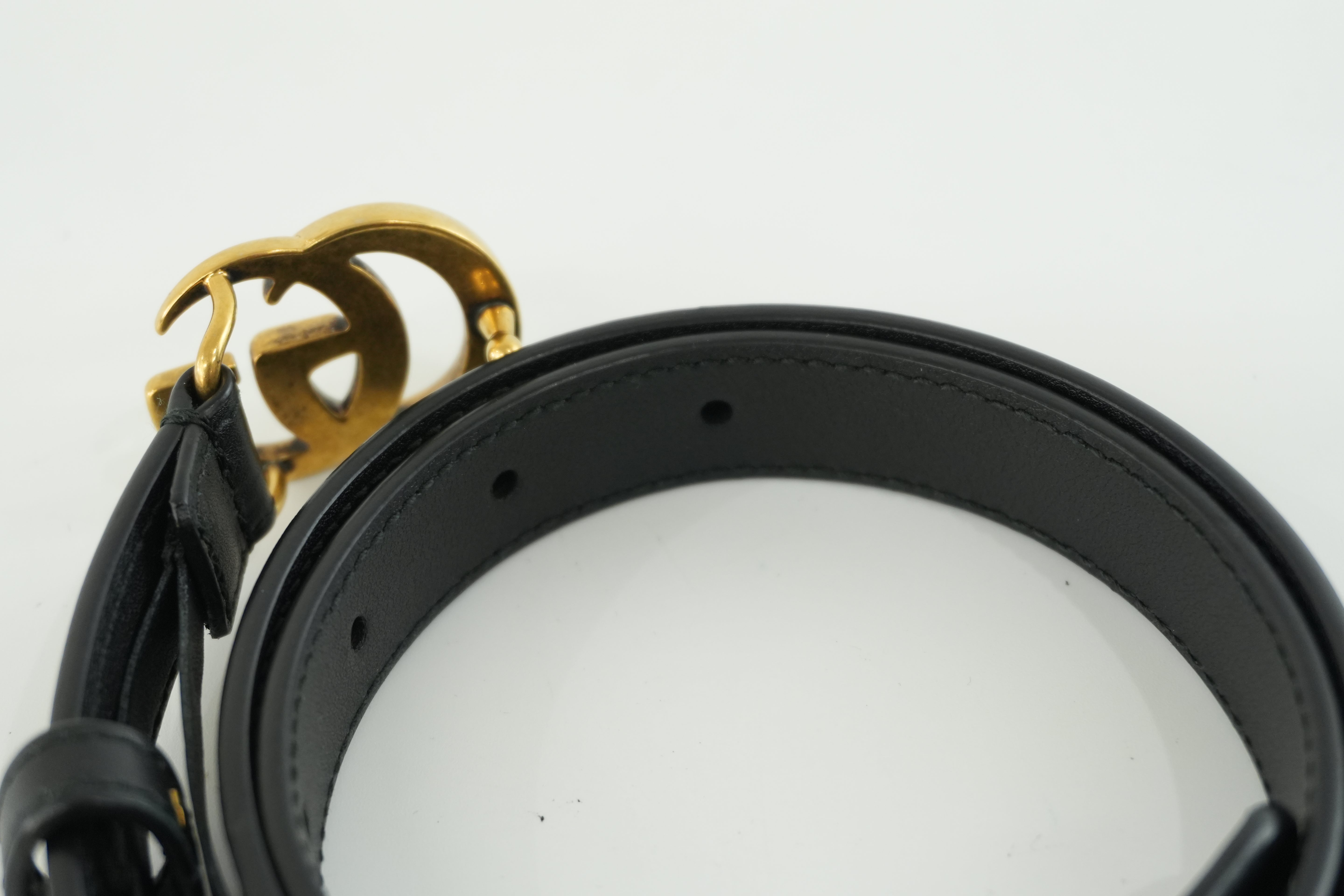 Gucci Double G Belt Leather Black Used