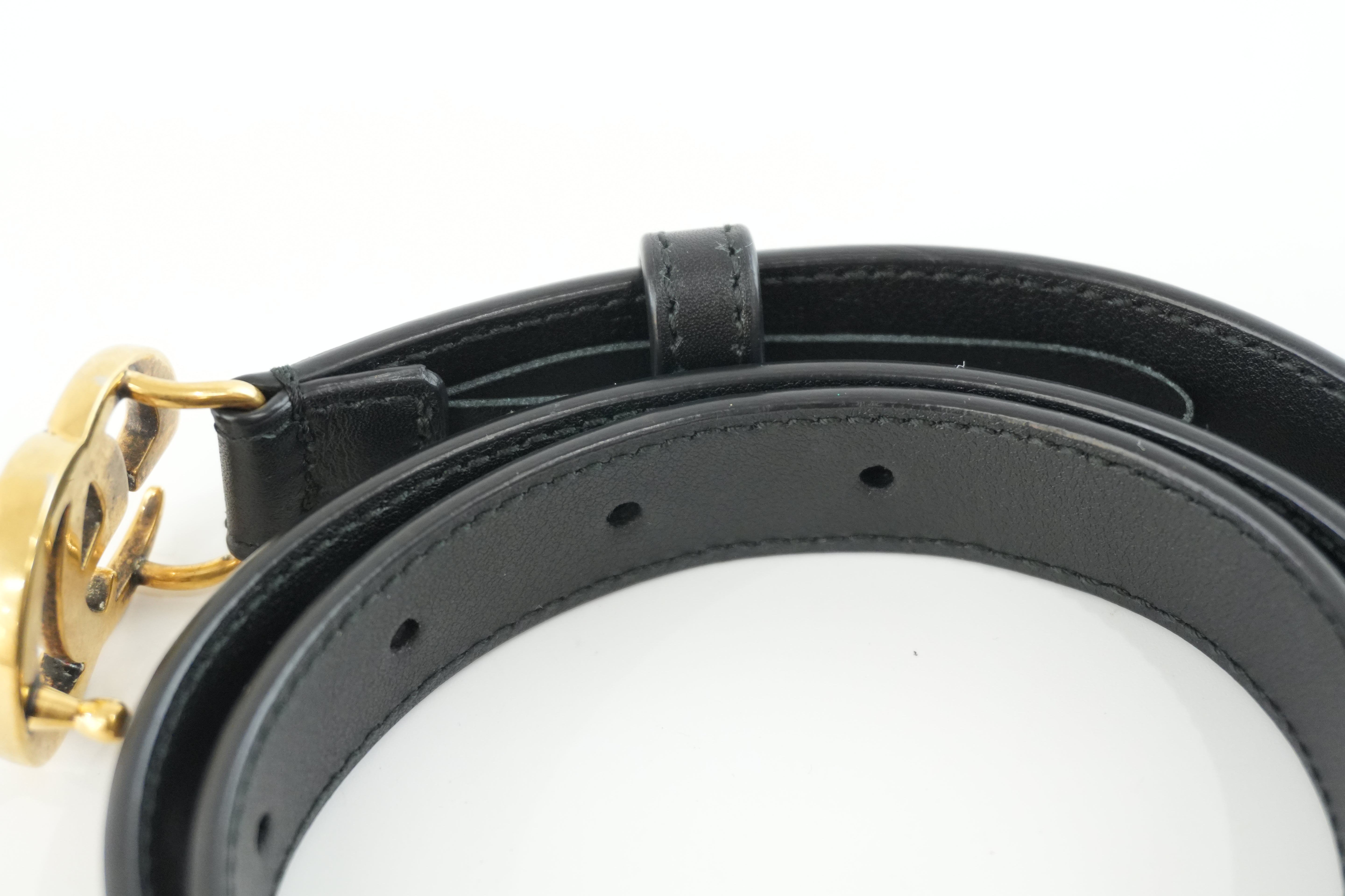 Gucci Double G Belt Leather Black Used