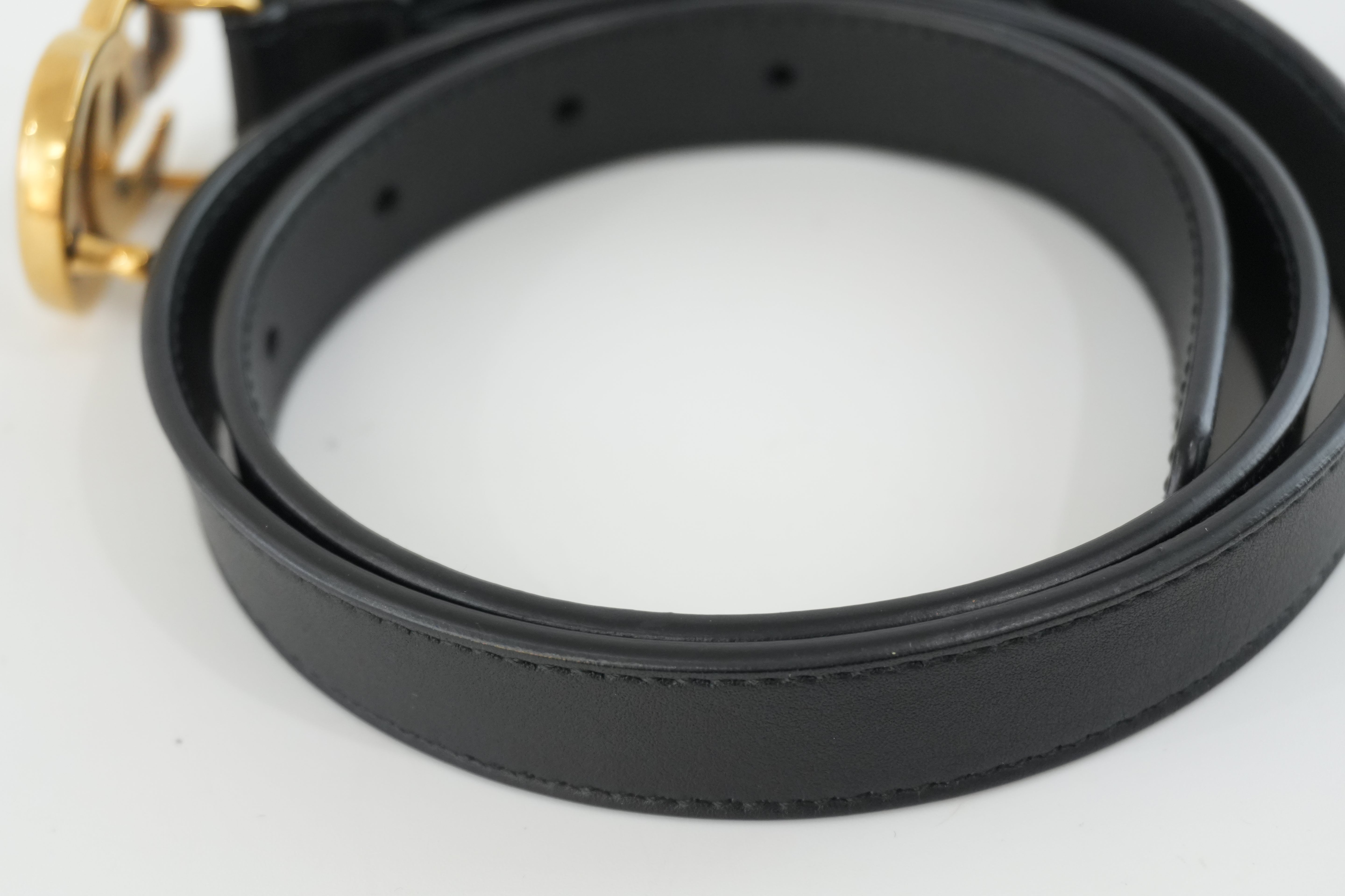 Gucci Double G Belt Leather Black Used