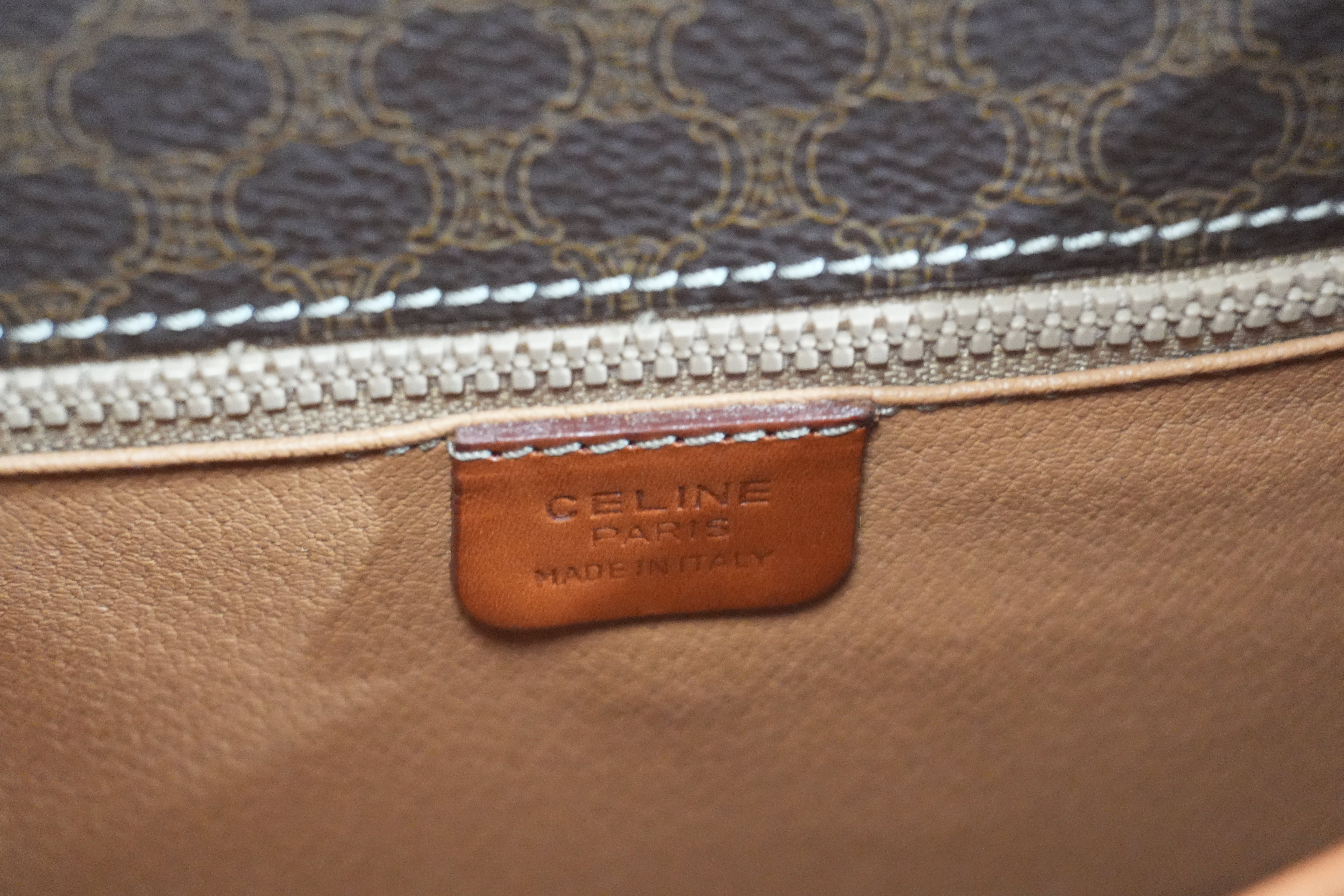 Pre-owned Celine Macadam Crossbody Bag Brown